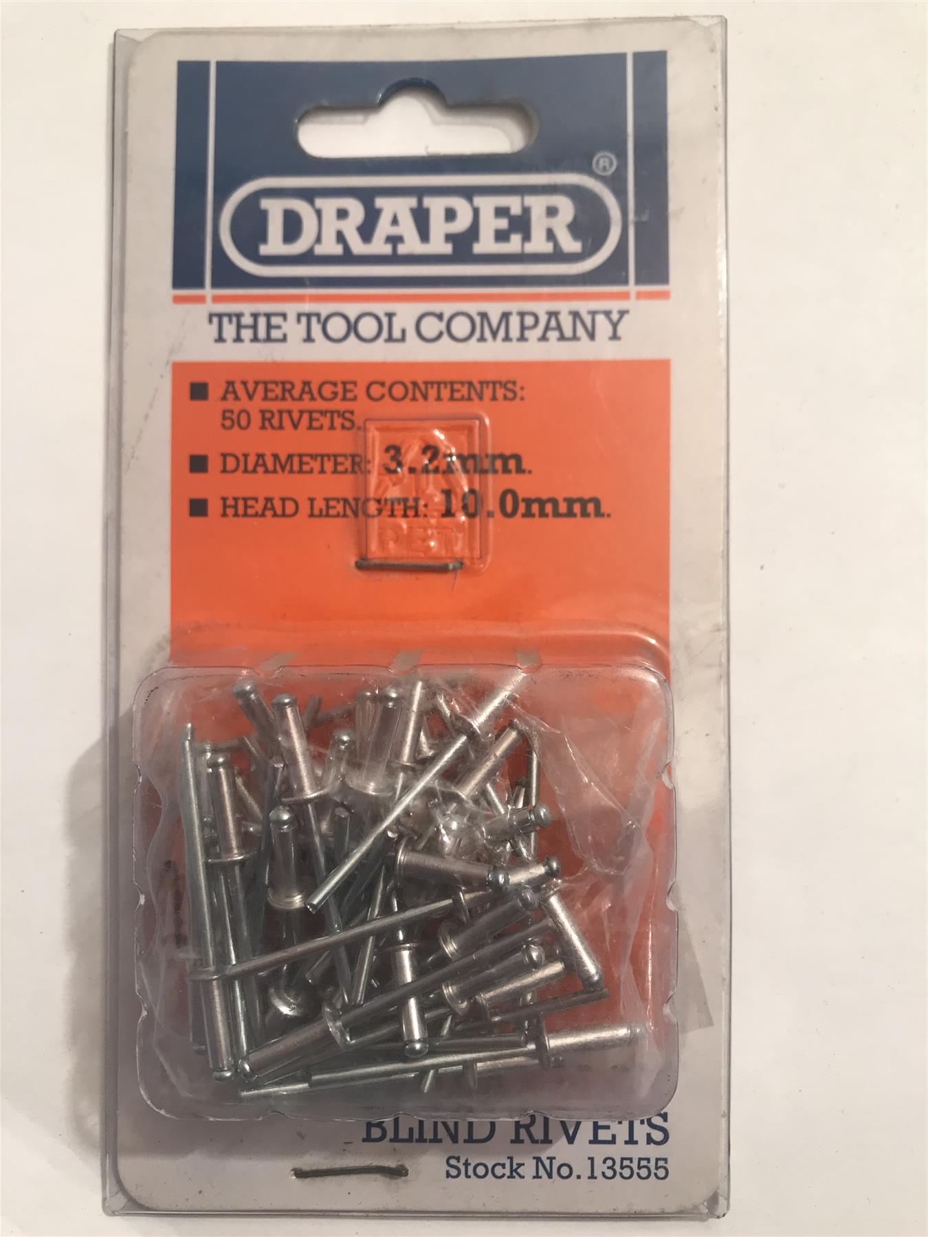 Draper Blind Rivets 3.2 x 10.0mm (Pk 50) 13555