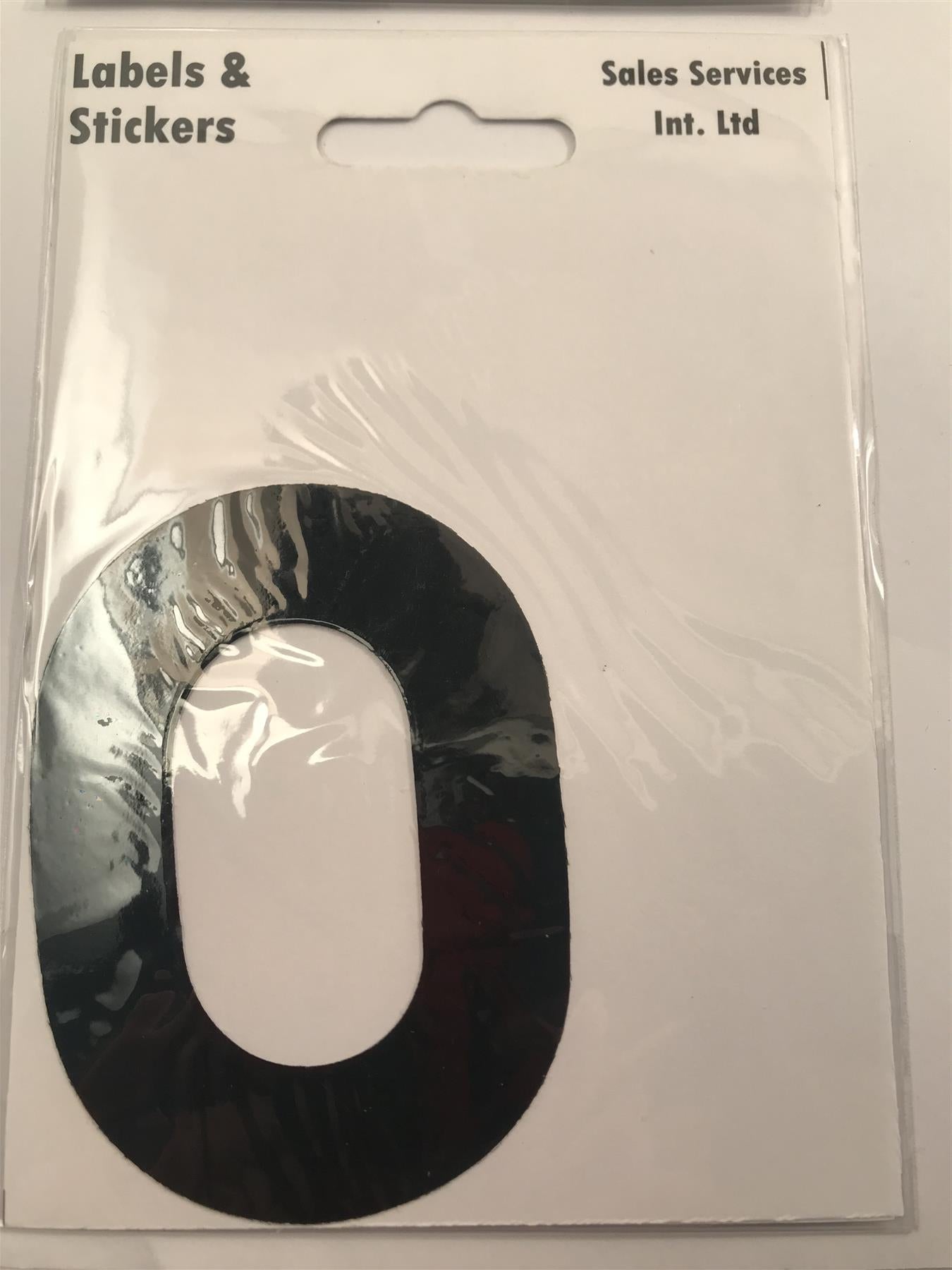 Black Letter O Self Adhesive Waterproof Sticker 8 x 6cm