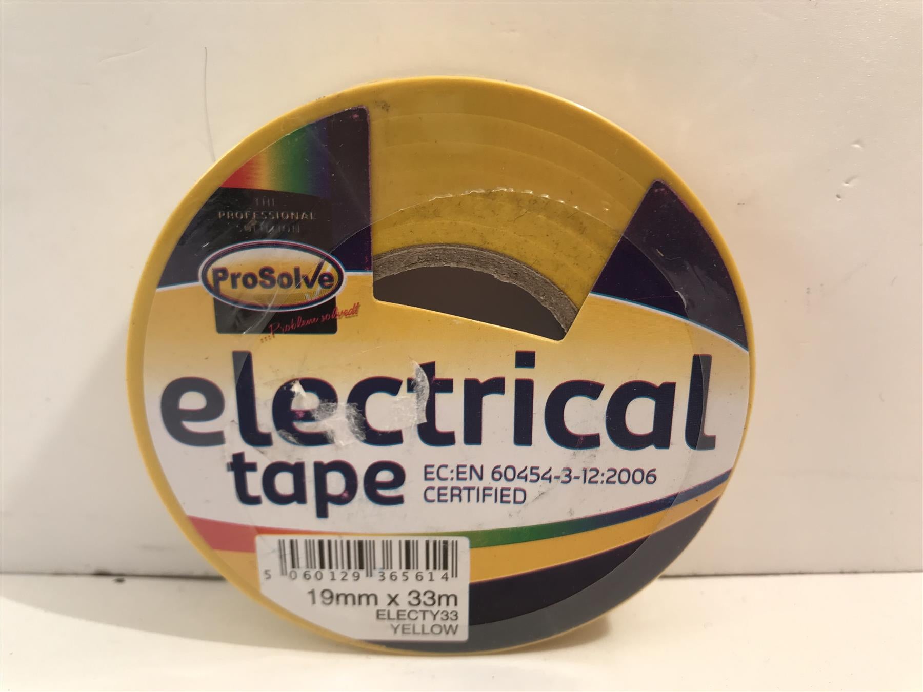 Prosolve Yellow Electrical Tape 19mm x 33m ELECTY33