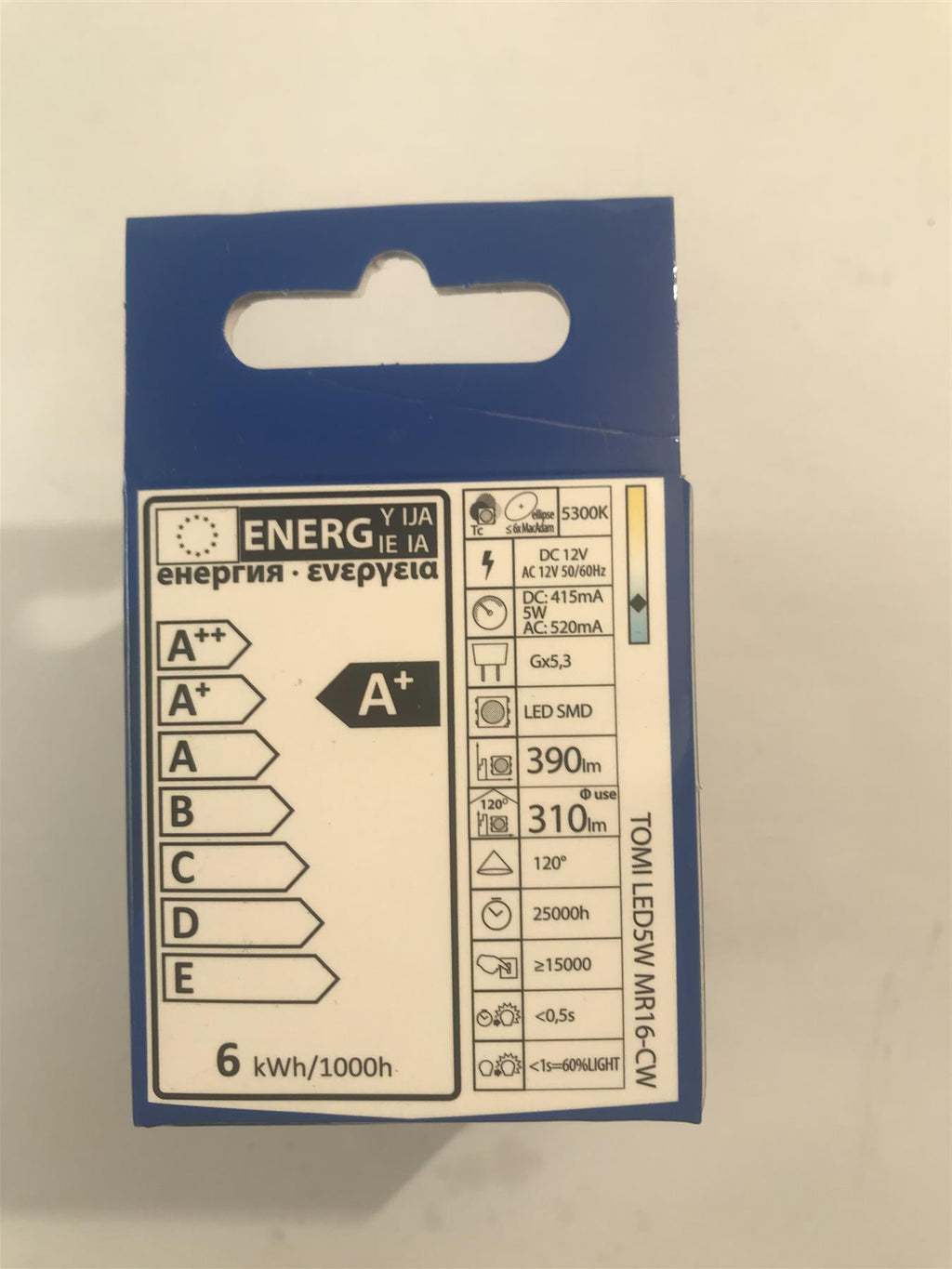 Kanlux TOMI LED 5W MR16-CW 390lm 5300k  22705