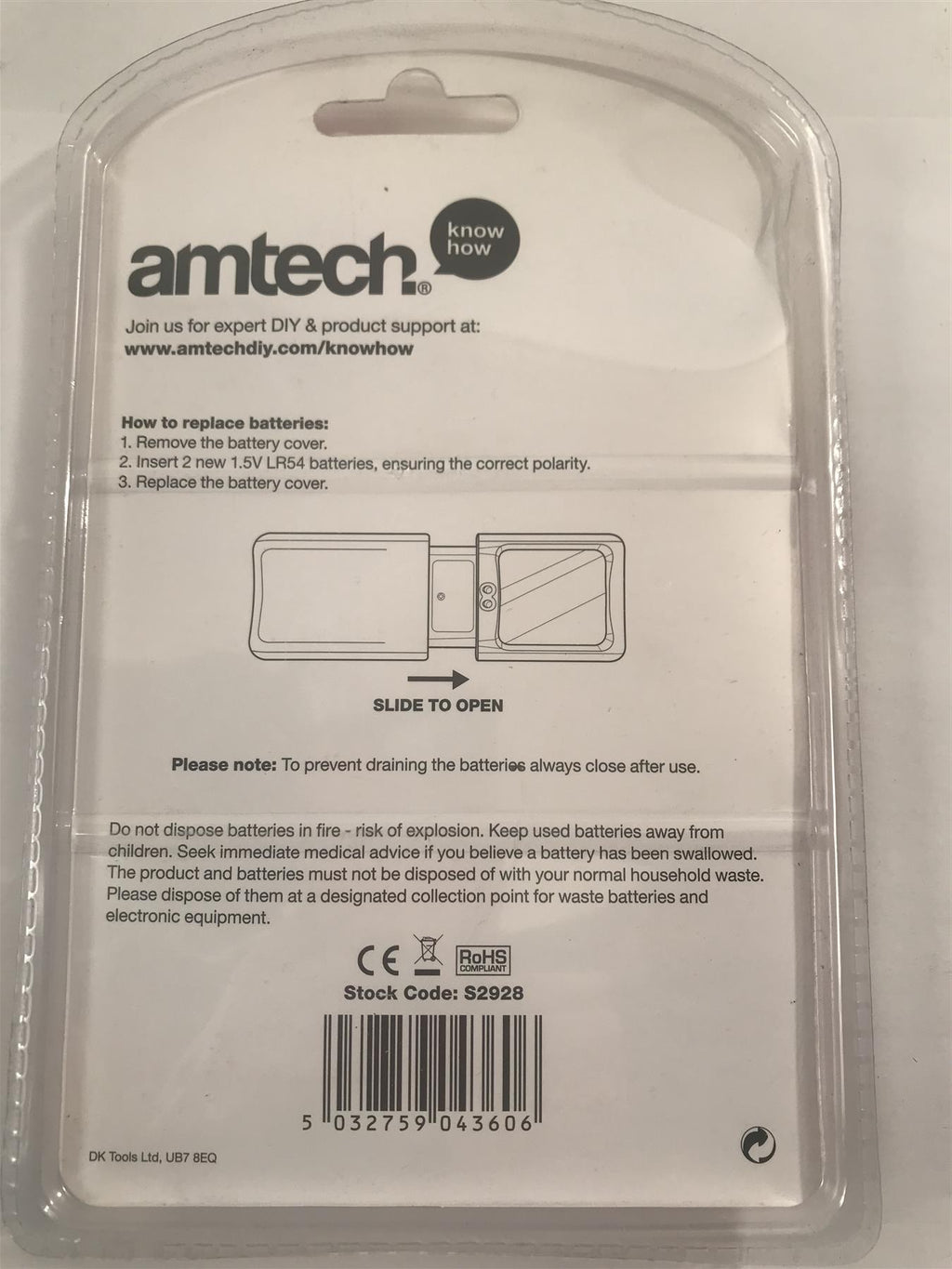 Amtech S2928 2 LED Pocket Magnifying Glass X3 Magnifier
