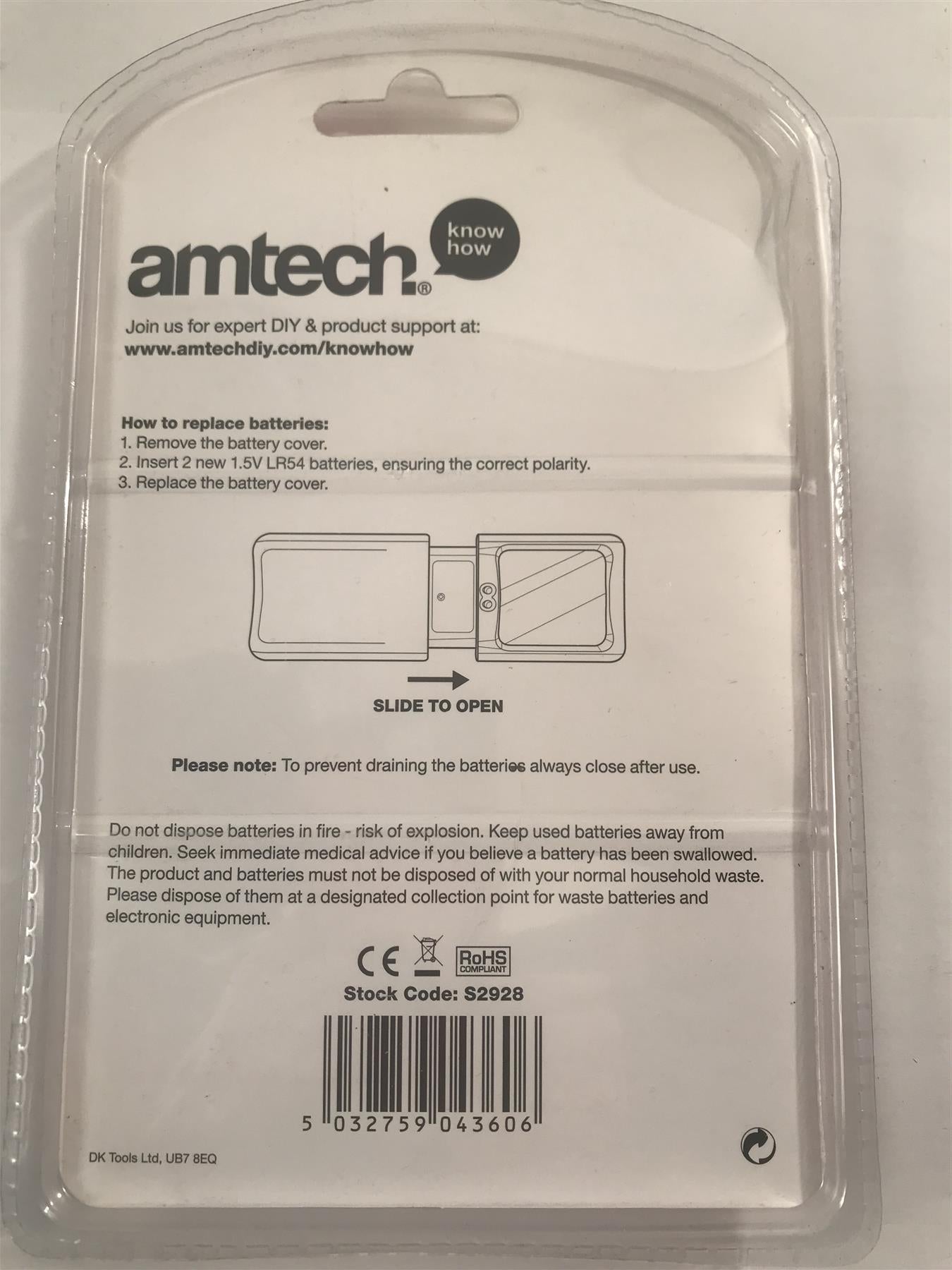 Amtech S2928 2 LED Pocket Magnifying Glass X3 Magnifier