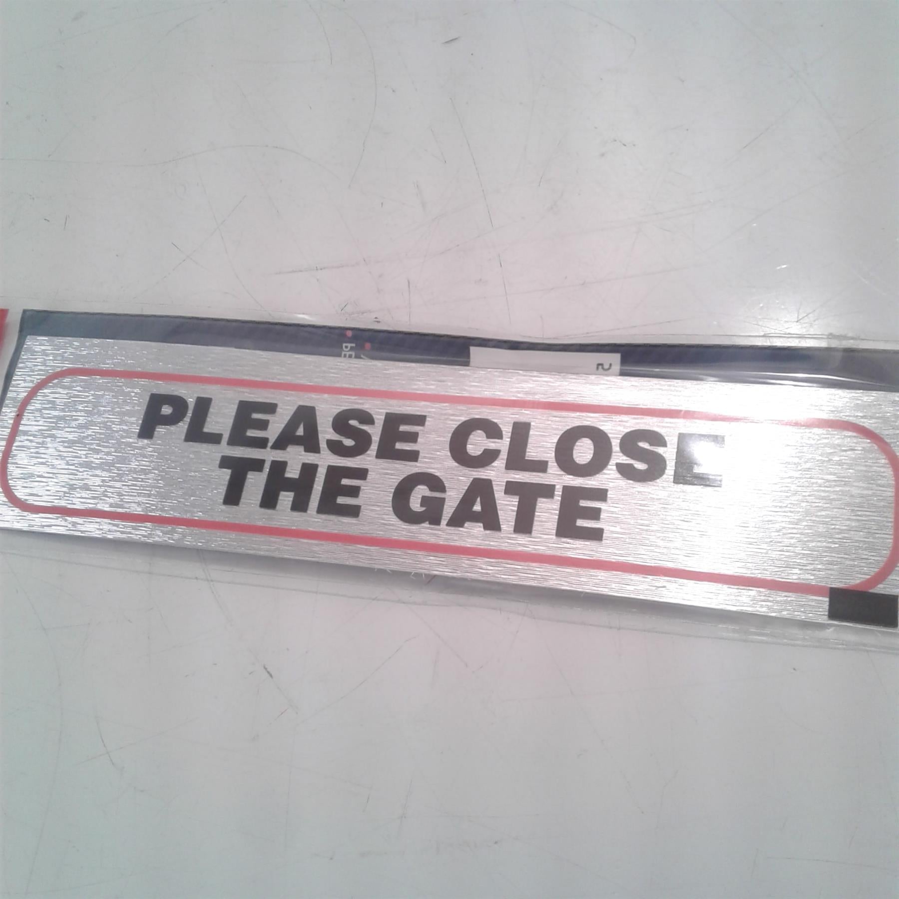 Please Close the Gate - Brush Metallic Adhesive Sign