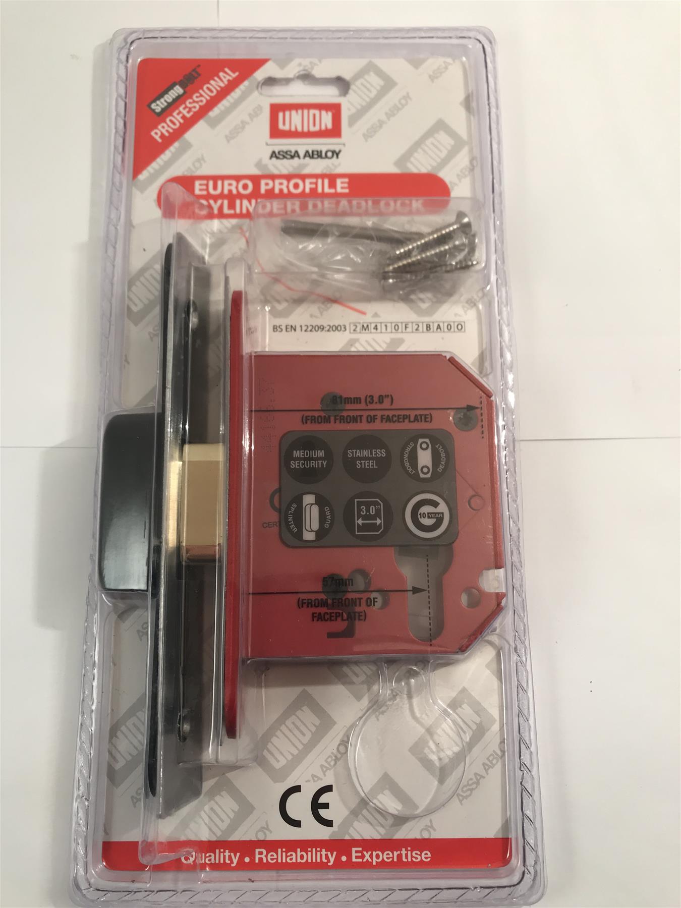 Union Euro Profile Cylinder Deadlock  YL21EUS-SS-3.0