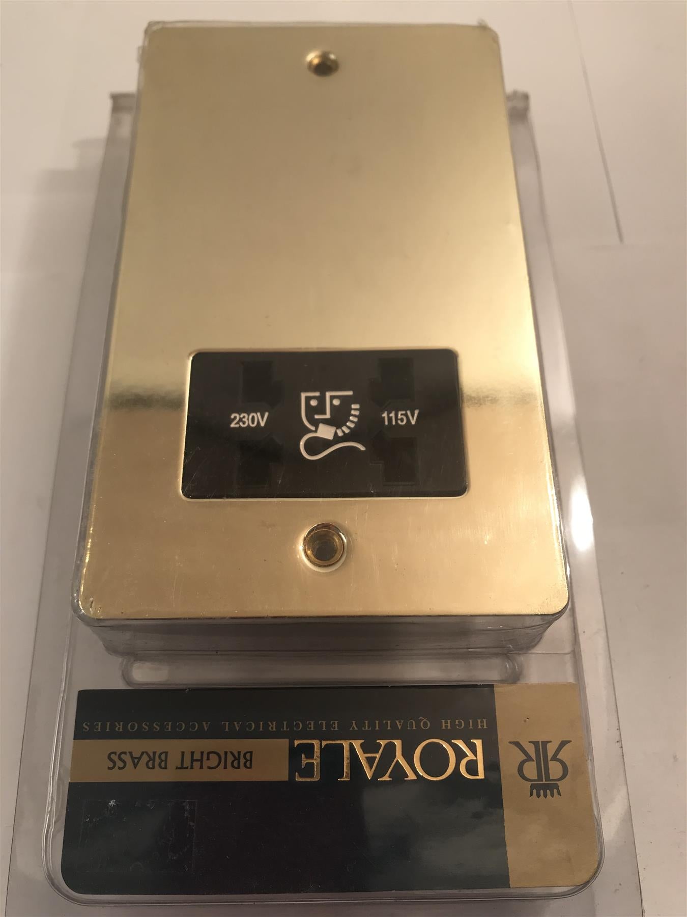 Royale Shaver Socket 115 - 230V Bright Brass  ZFBP29