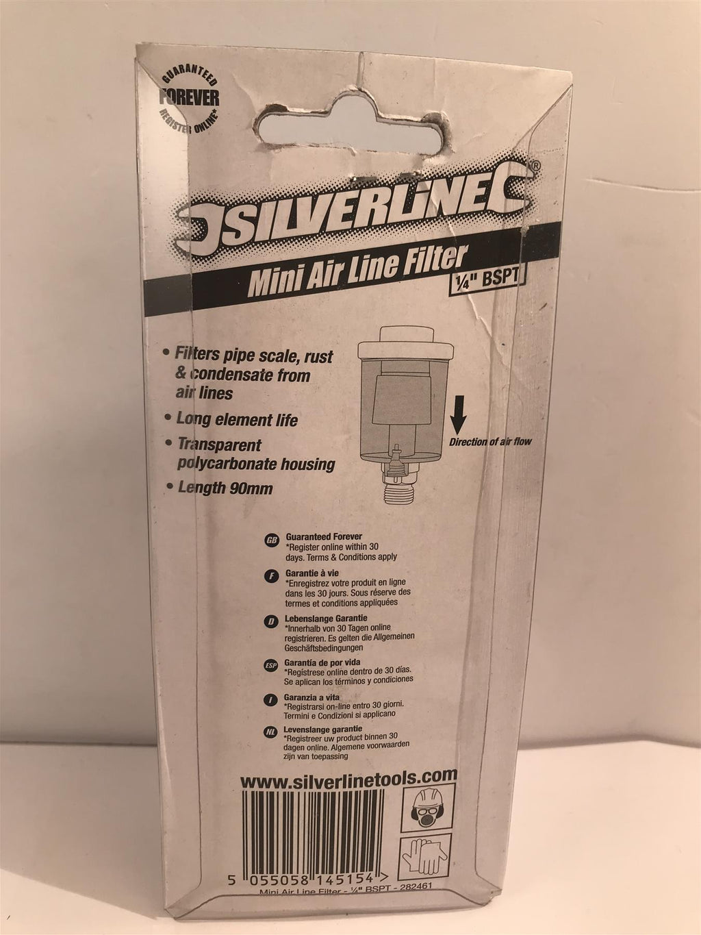 Silverline Mini Air Line Filter 1/4" BSPT  282461
