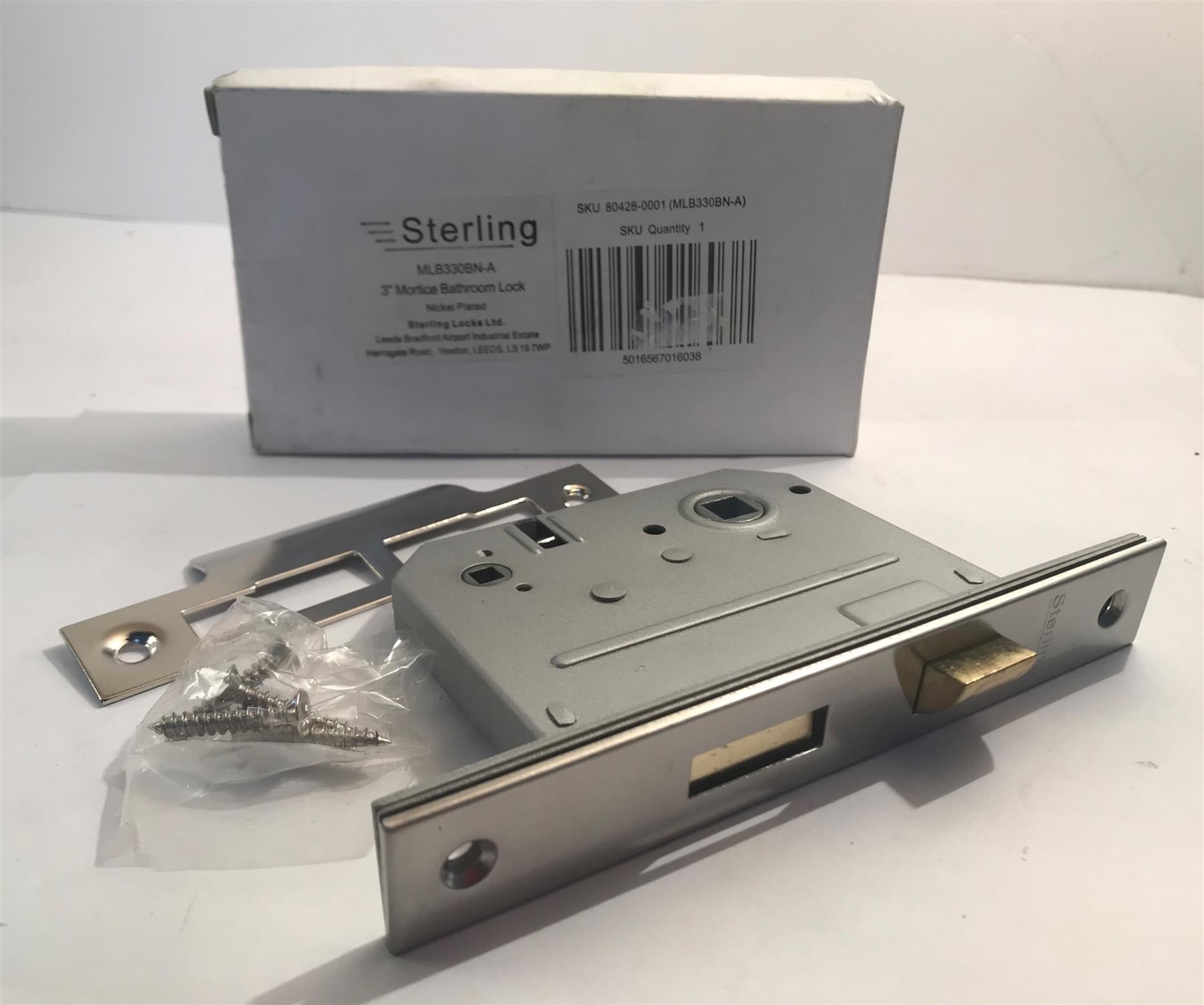 Sterling 3" Mortice Bathroom Lock MLB330BN-A