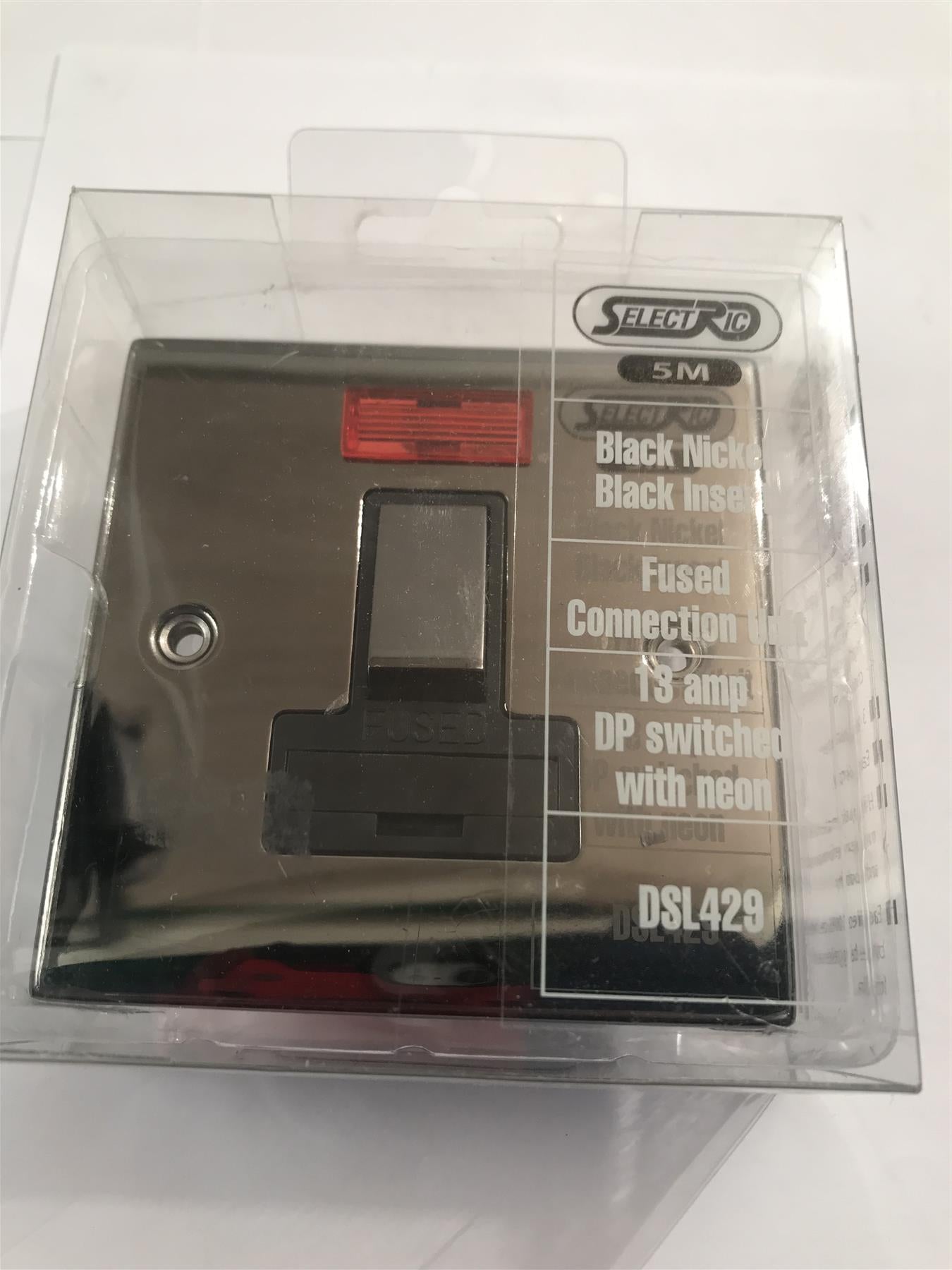 Selectric Black Nickel 13a Fused DP Switch with Neon Black Insert  DSL429