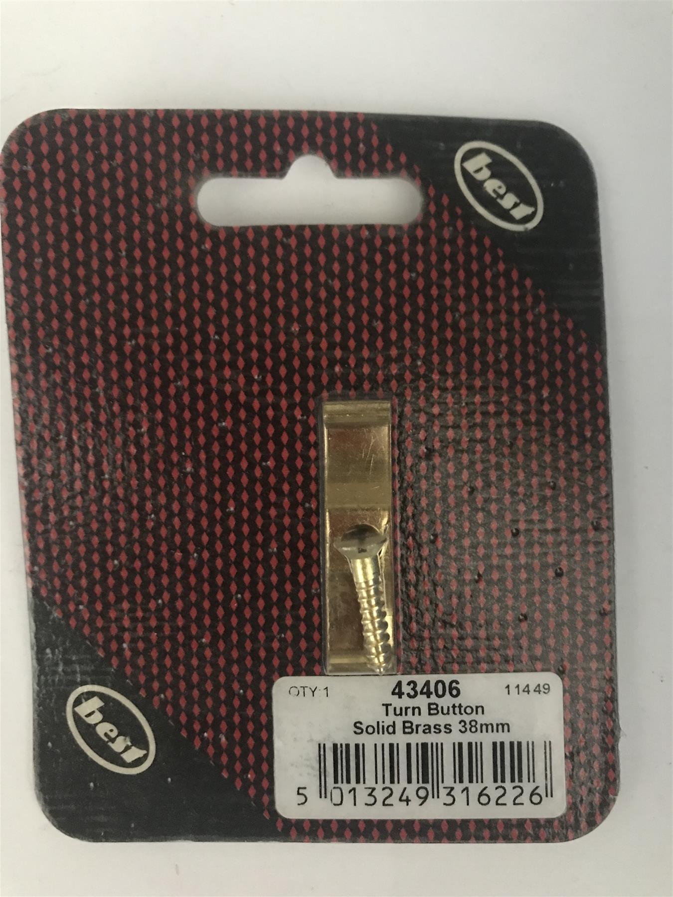 Best Turn Button Solid Brass 38mm 43406