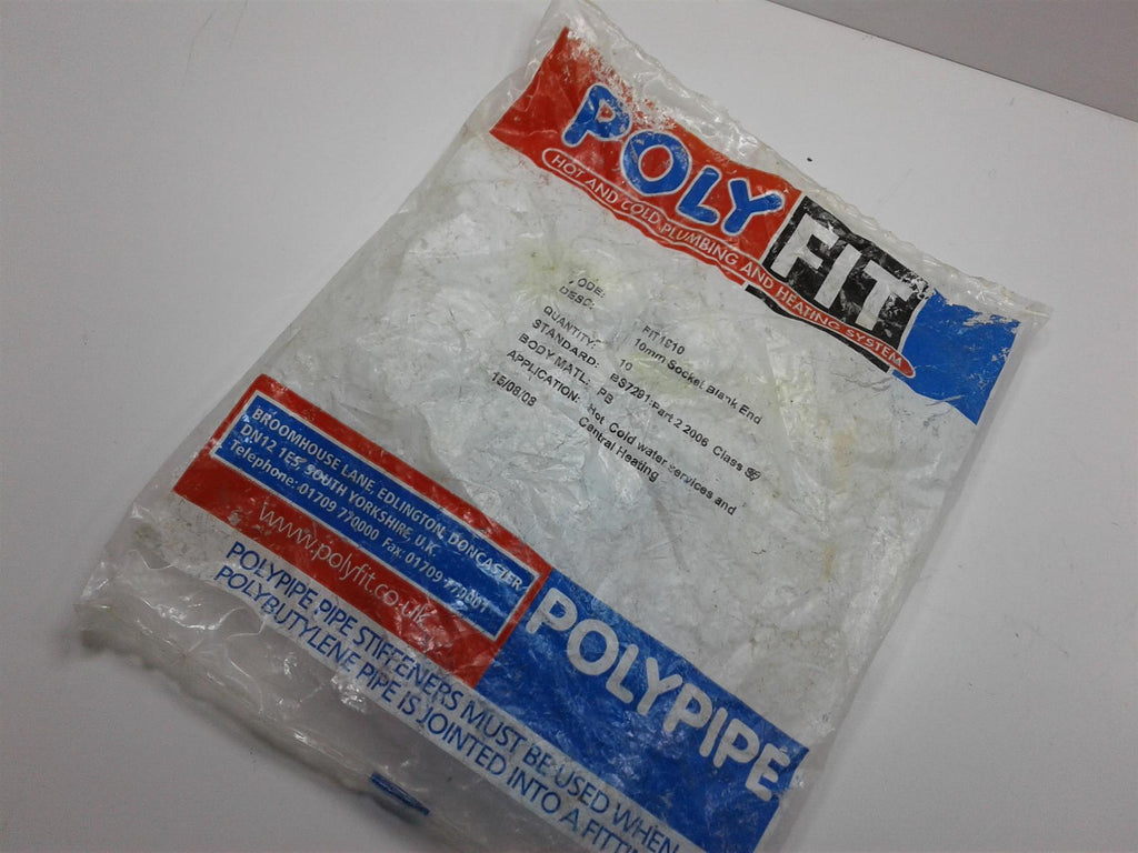 POLYPLUMB 10MM SOCKET BLANK END FIT1910 10 PACK