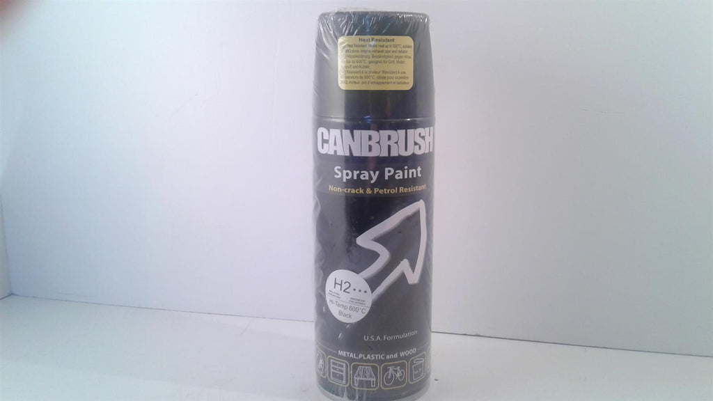 Canbrush Spray Paint H2*** Hi-Temp Black for metal plastic and wood