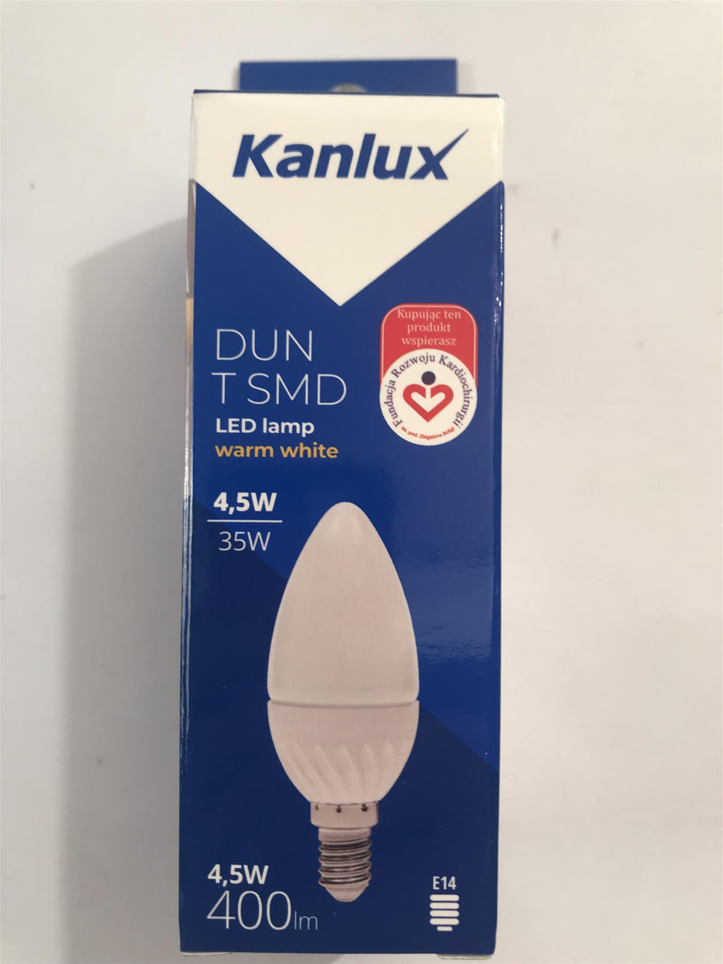 Kanlux DUN T SMD LED Lamp 4.5W E14-WW 400lm  4000k Warm White 23380