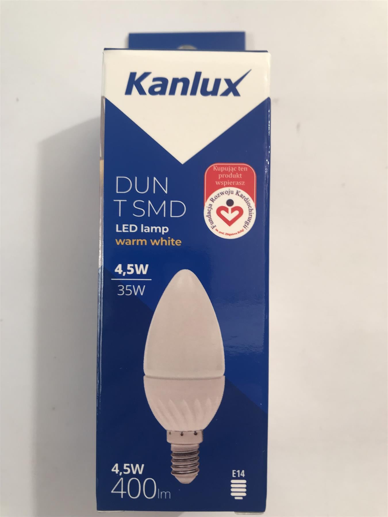 Kanlux DUN T SMD LED Lamp 4.5W E14-WW 400lm  4000k Warm White 23380