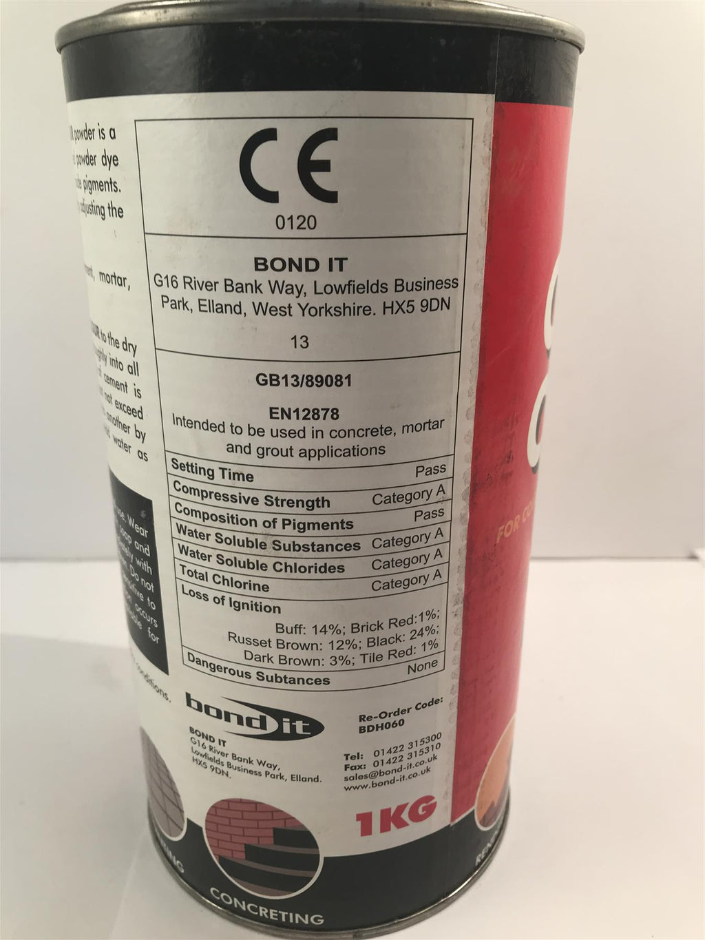 Bond-It Russet Brown 1kg Cement colour BDH060