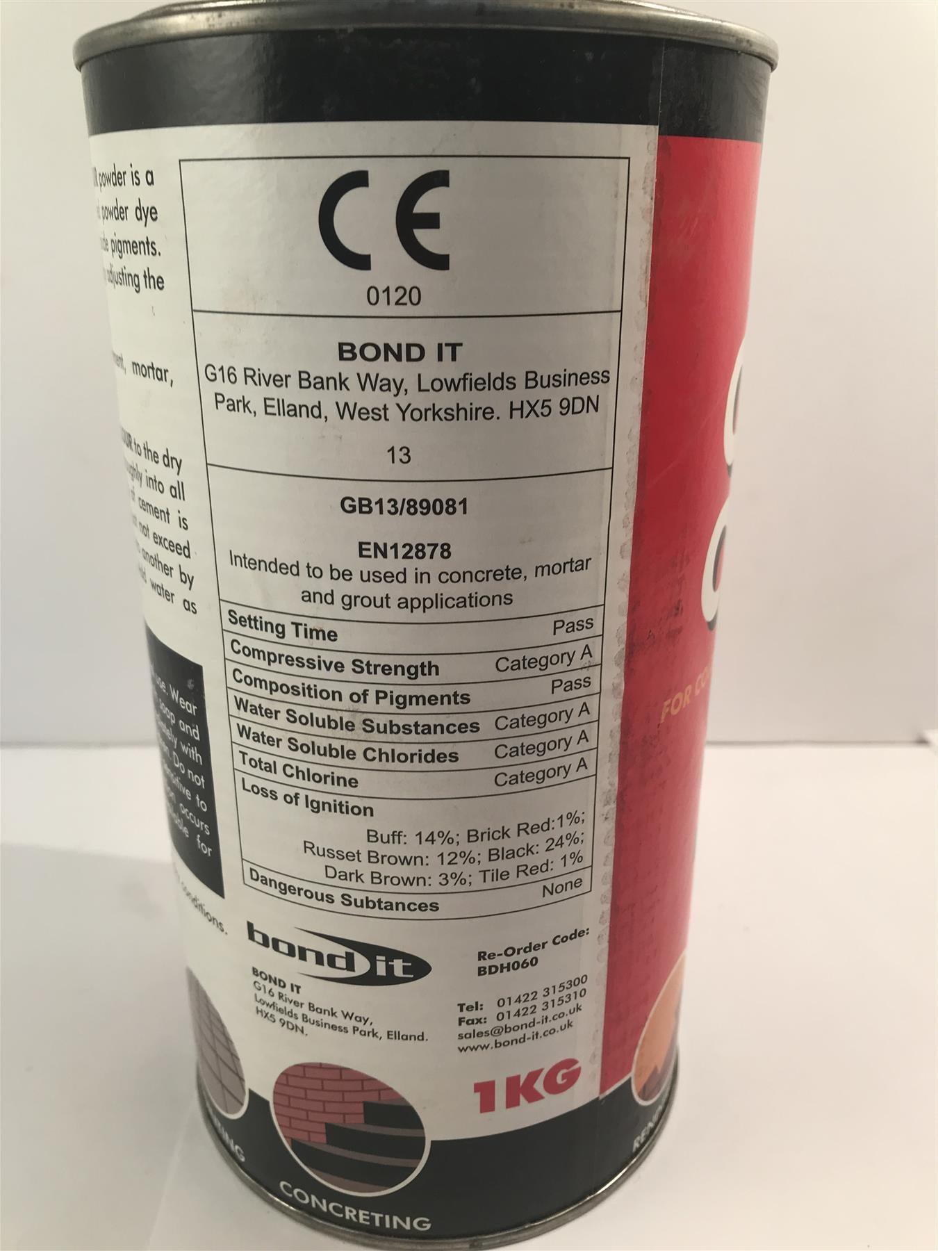 Bond-It Russet Brown 1kg Cement colour BDH060