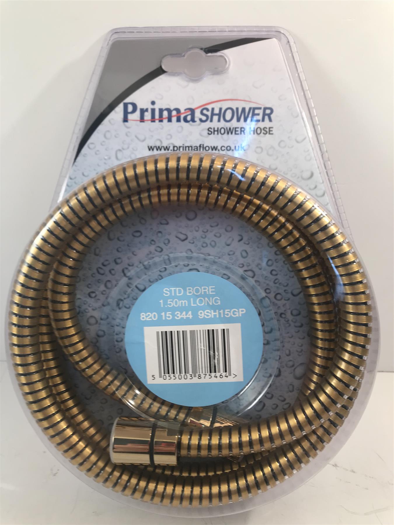 Prima Gold Shower Hose STD Bore 1.5m  820 15 344 9SH15GP