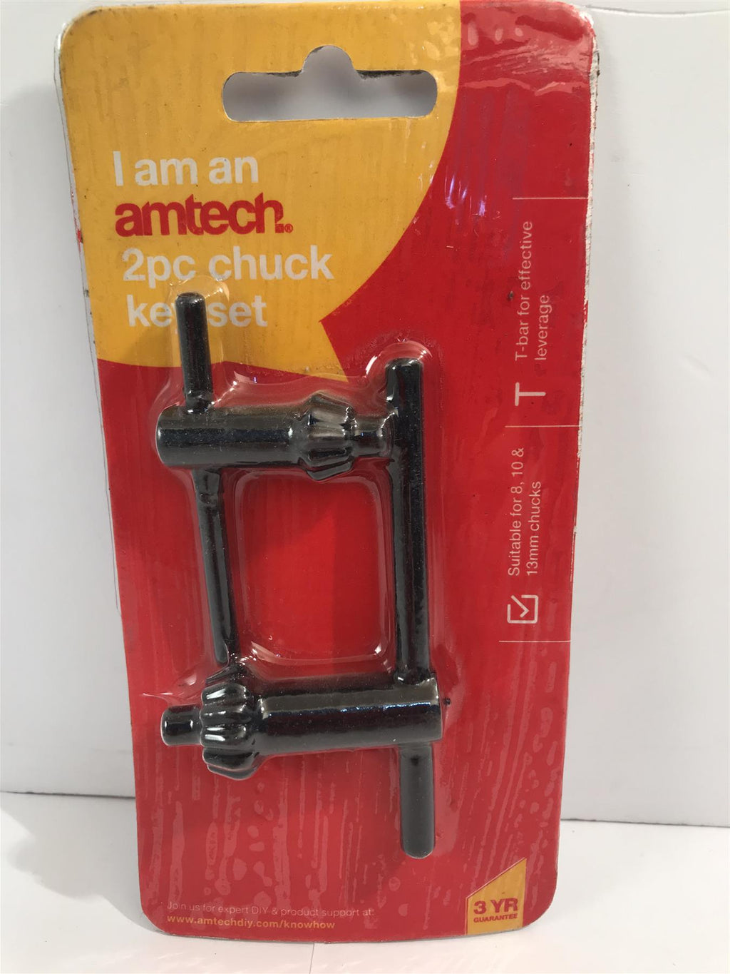 Amtech 2 Pc Chuck Key Set Drill Bits suitable for 8, 10 and 13mm Chucks
