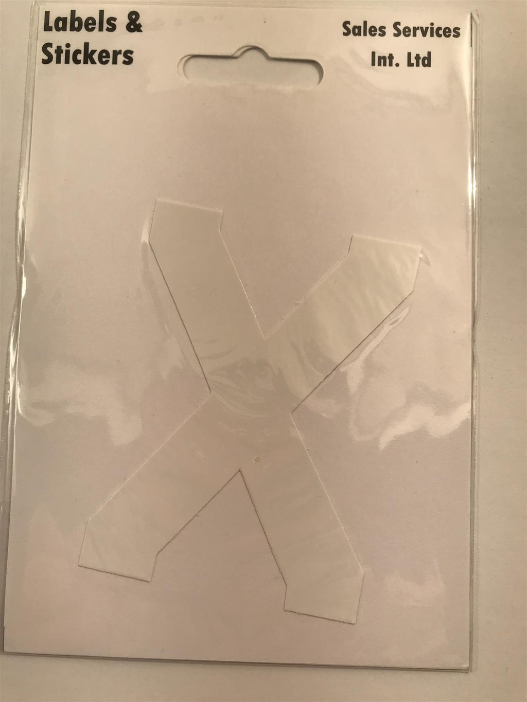 White Letter X Self  Adhesive Waterproof Sticker 8 x 6cm