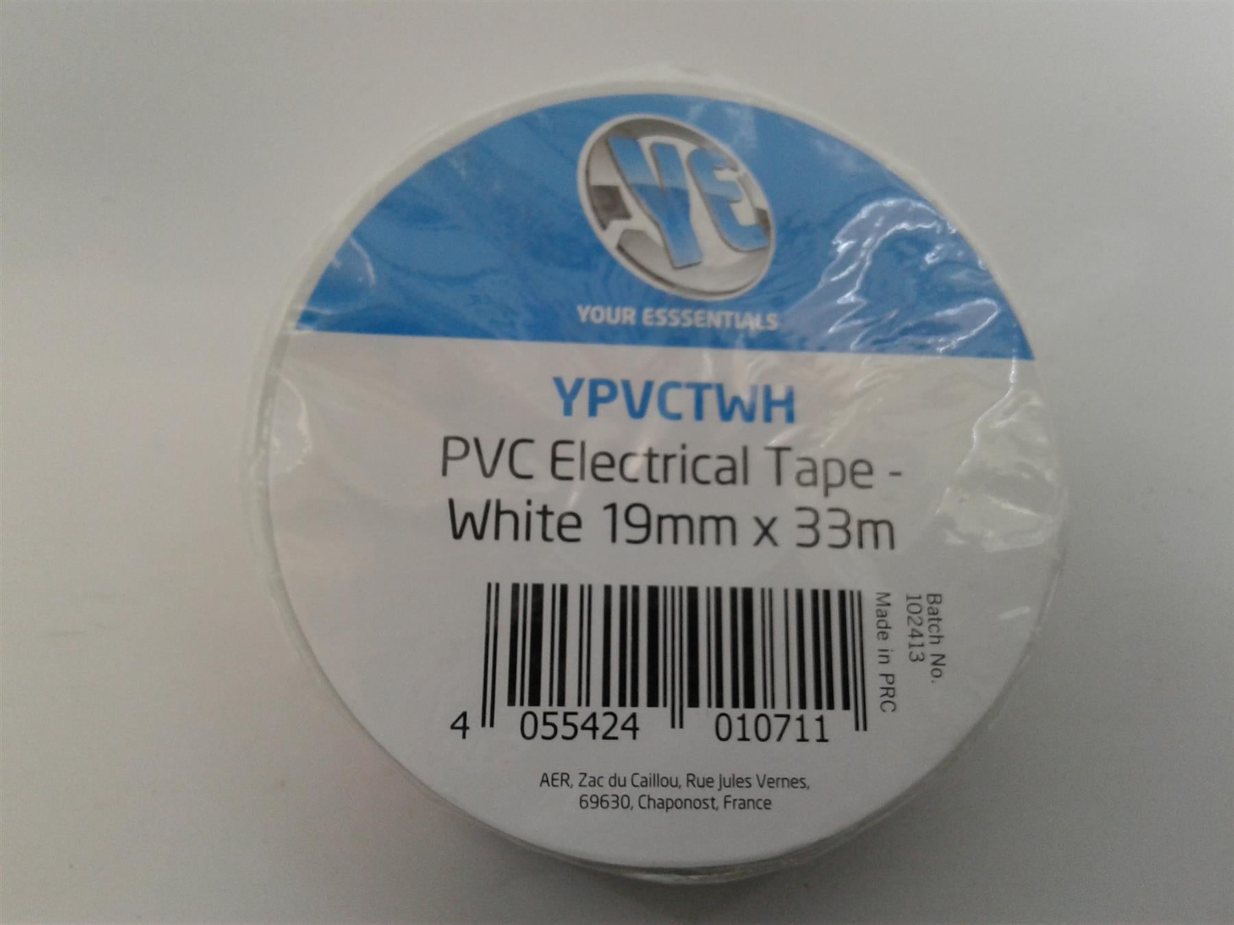 NEW YOUR ESSENTIALS PVC ELECTRICAL TAPE WHITE 19MM X 33MM YPVCTWH