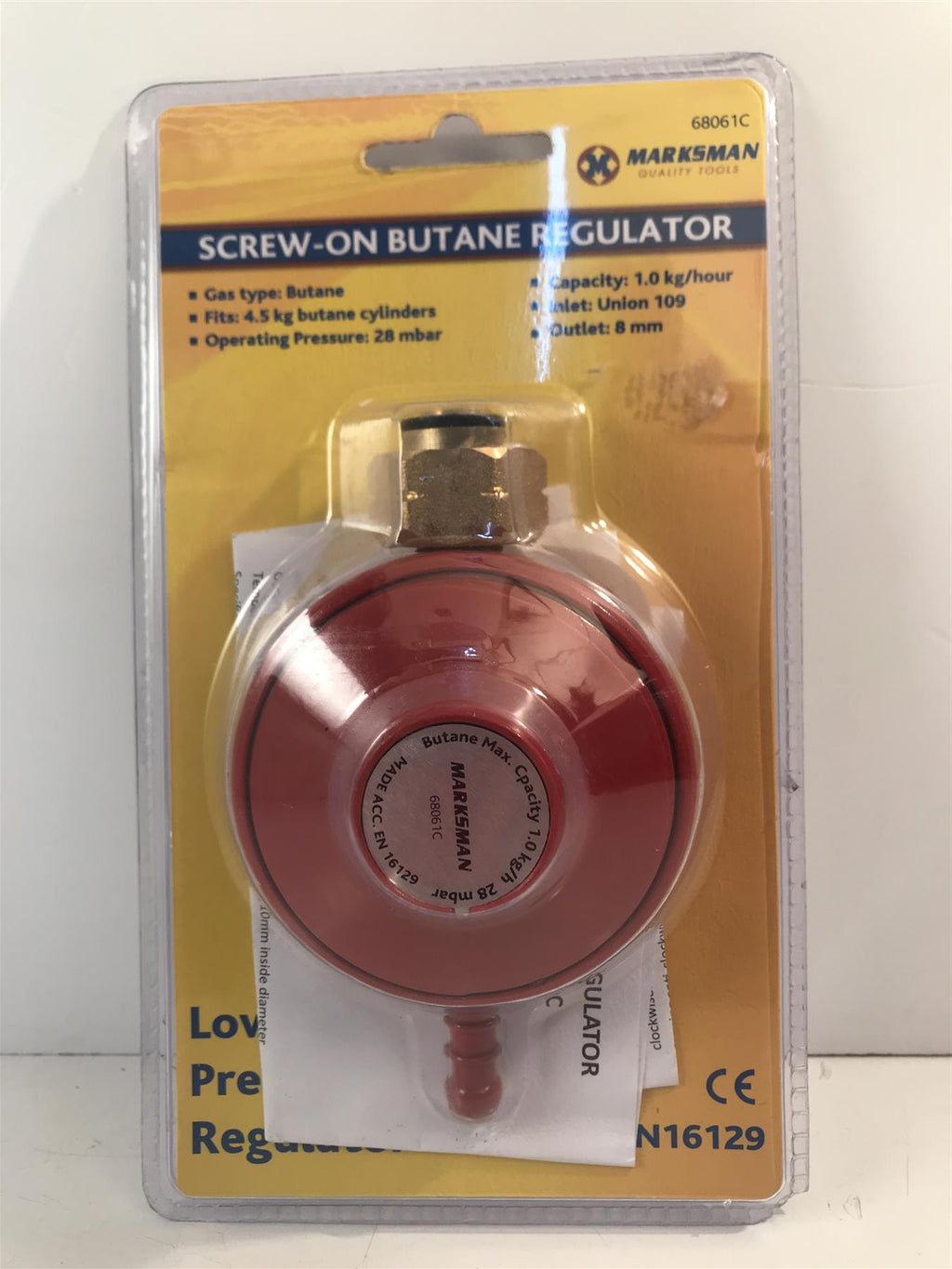 Marksman Screw-On Butane Regulator, Fits 4.5kg Cylinders 68061C