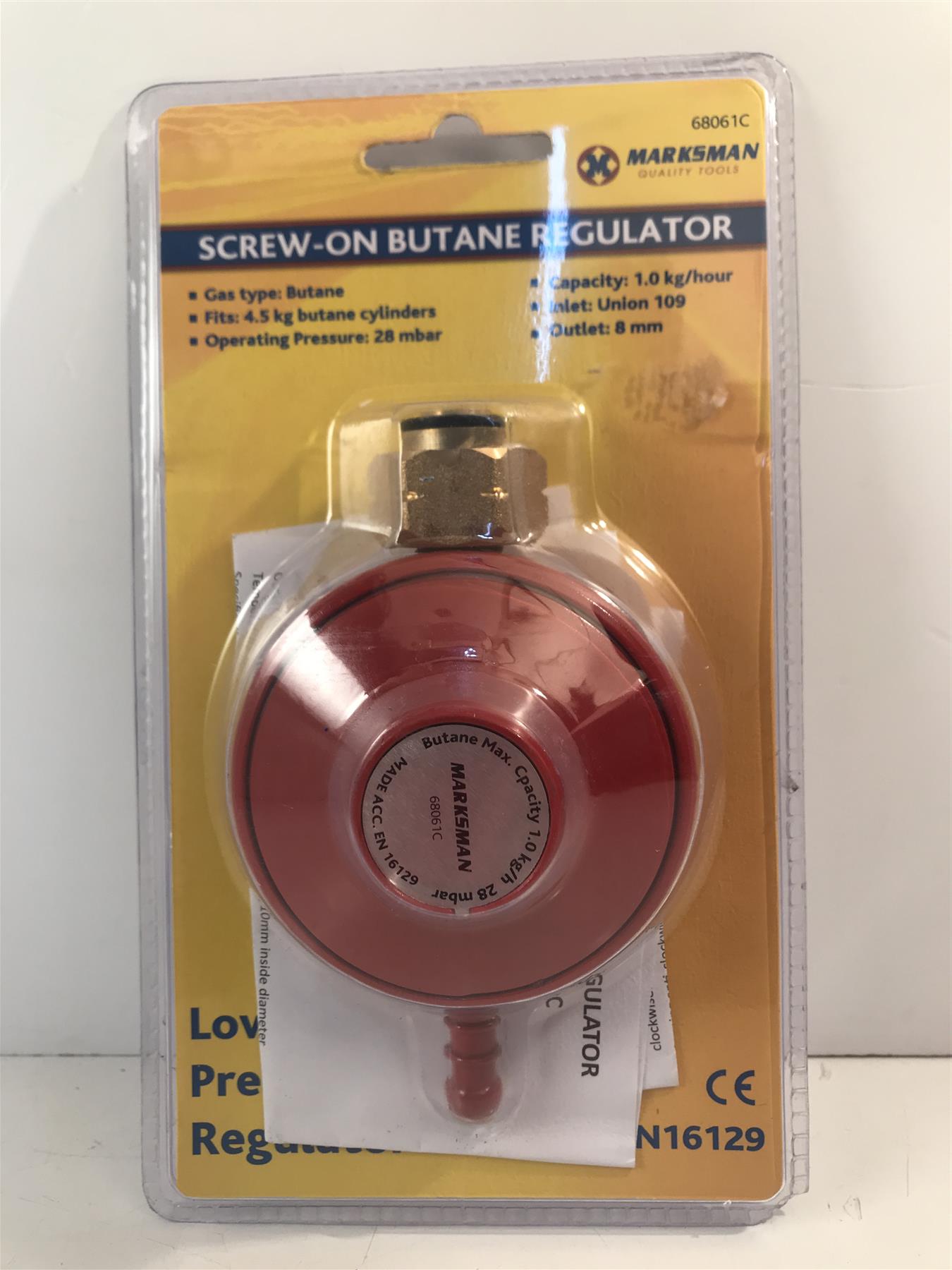 Marksman Screw-On Butane Regulator, Fits 4.5kg Cylinders 68061C