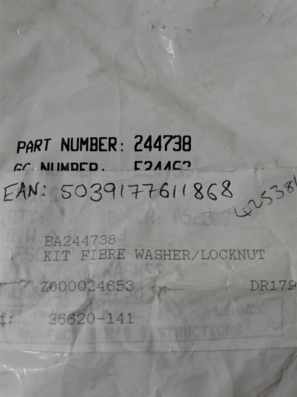 NEW Potterton Washer & Locknut Kit 244738