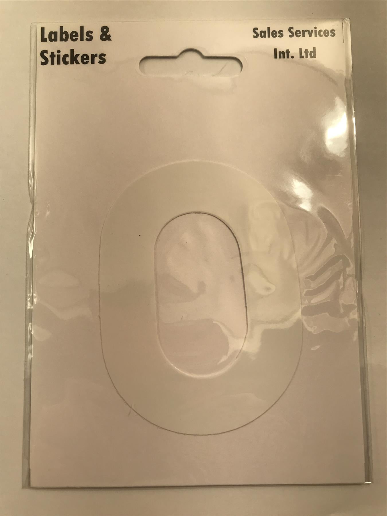 White Letter O Self  Adhesive Waterproof Sticker 8 x 6cm