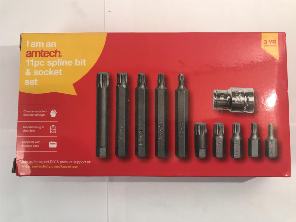 Amtech 11pc Spline Bit & Socket Set  I8450