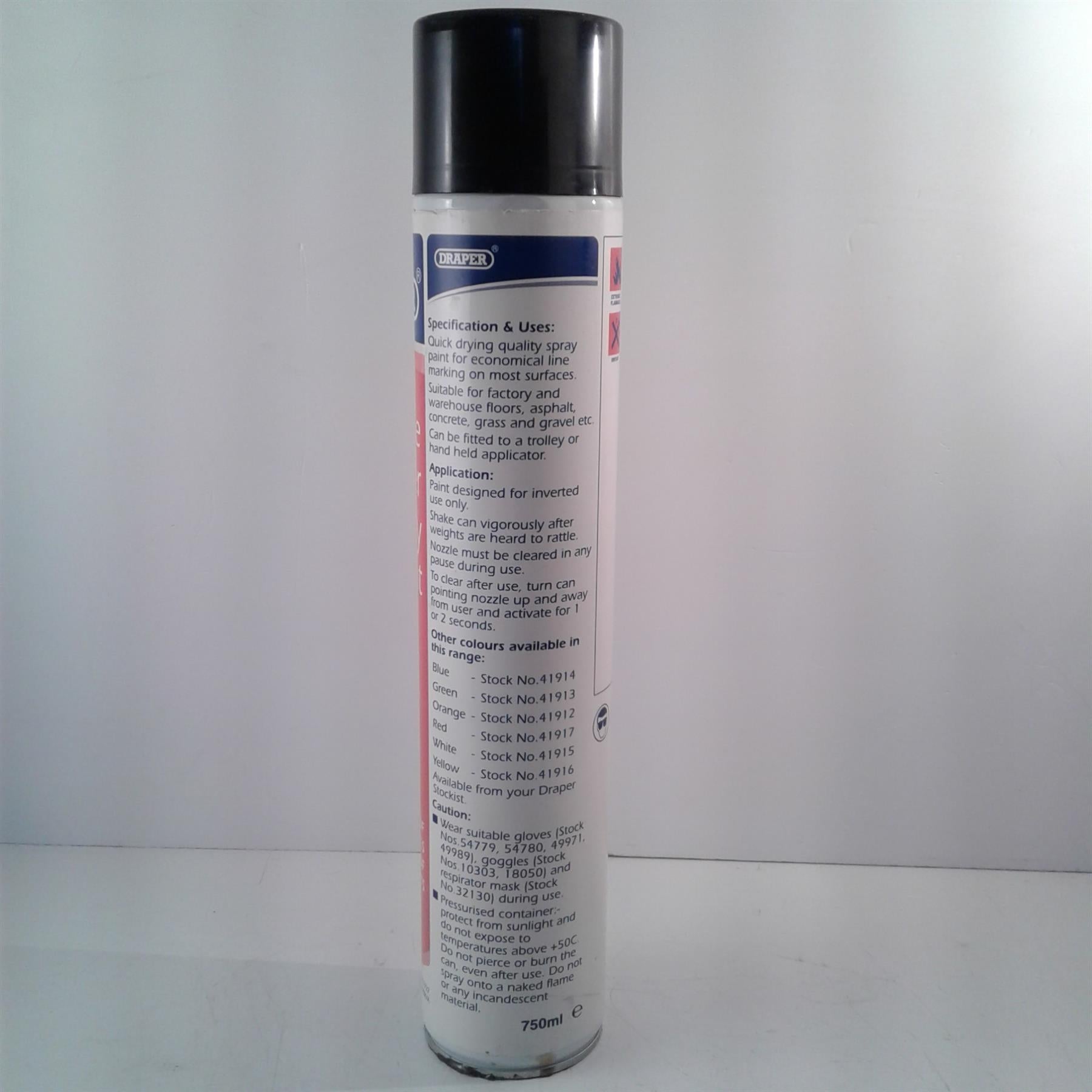 Draper Black Line Marker Spray Paint 750ml