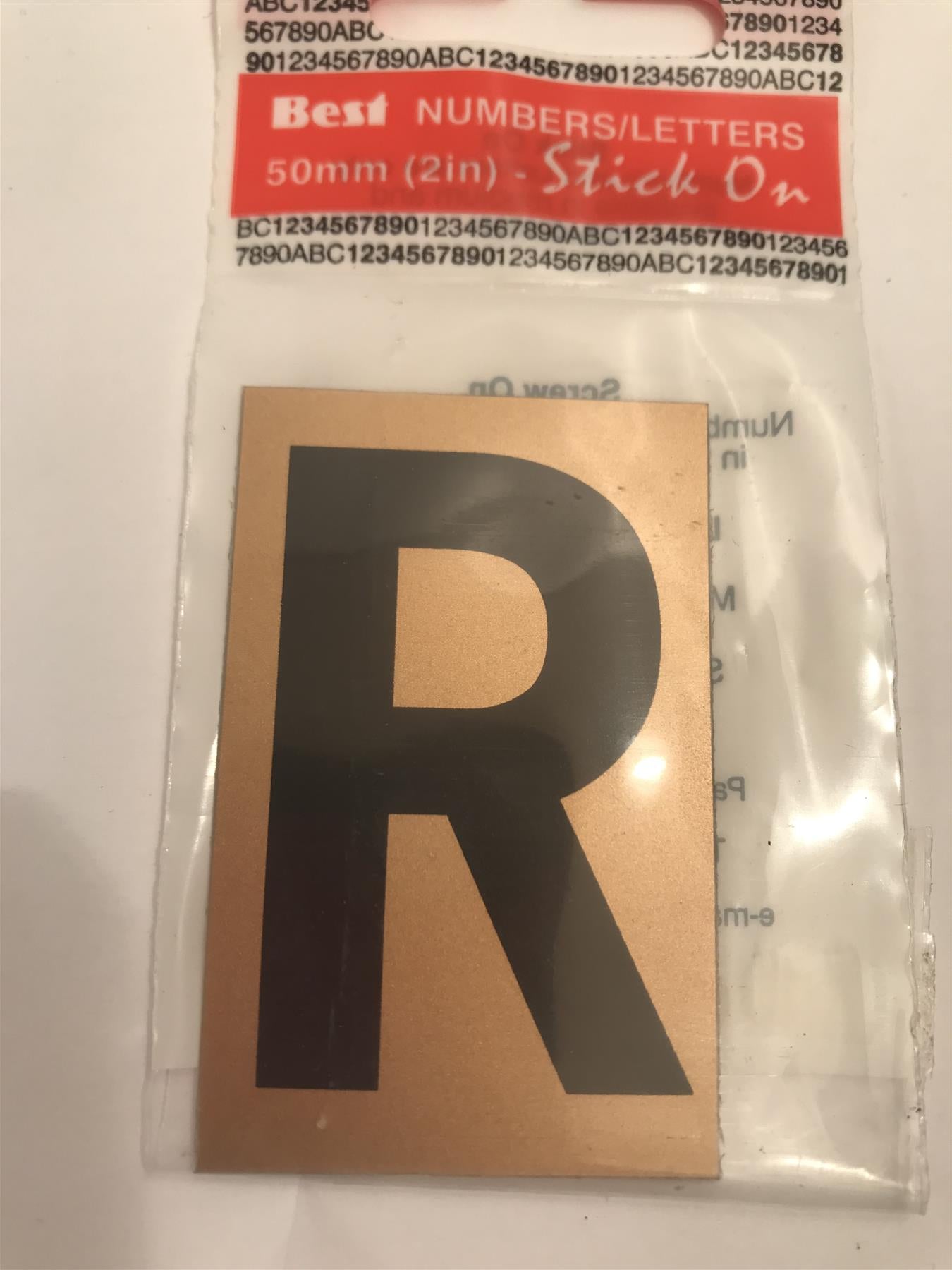 Best Gold/Black Letter R Self Adhesive 1" x 2"