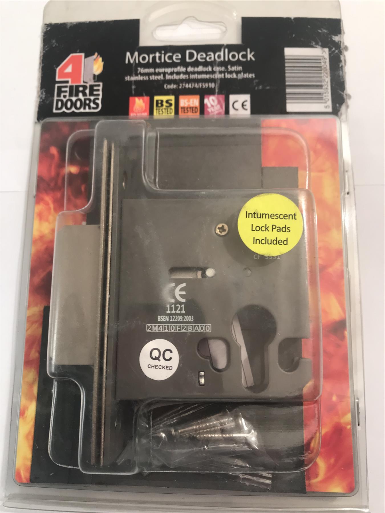 4FireDoors Mortice Deadlock 76mm  274474/FS910