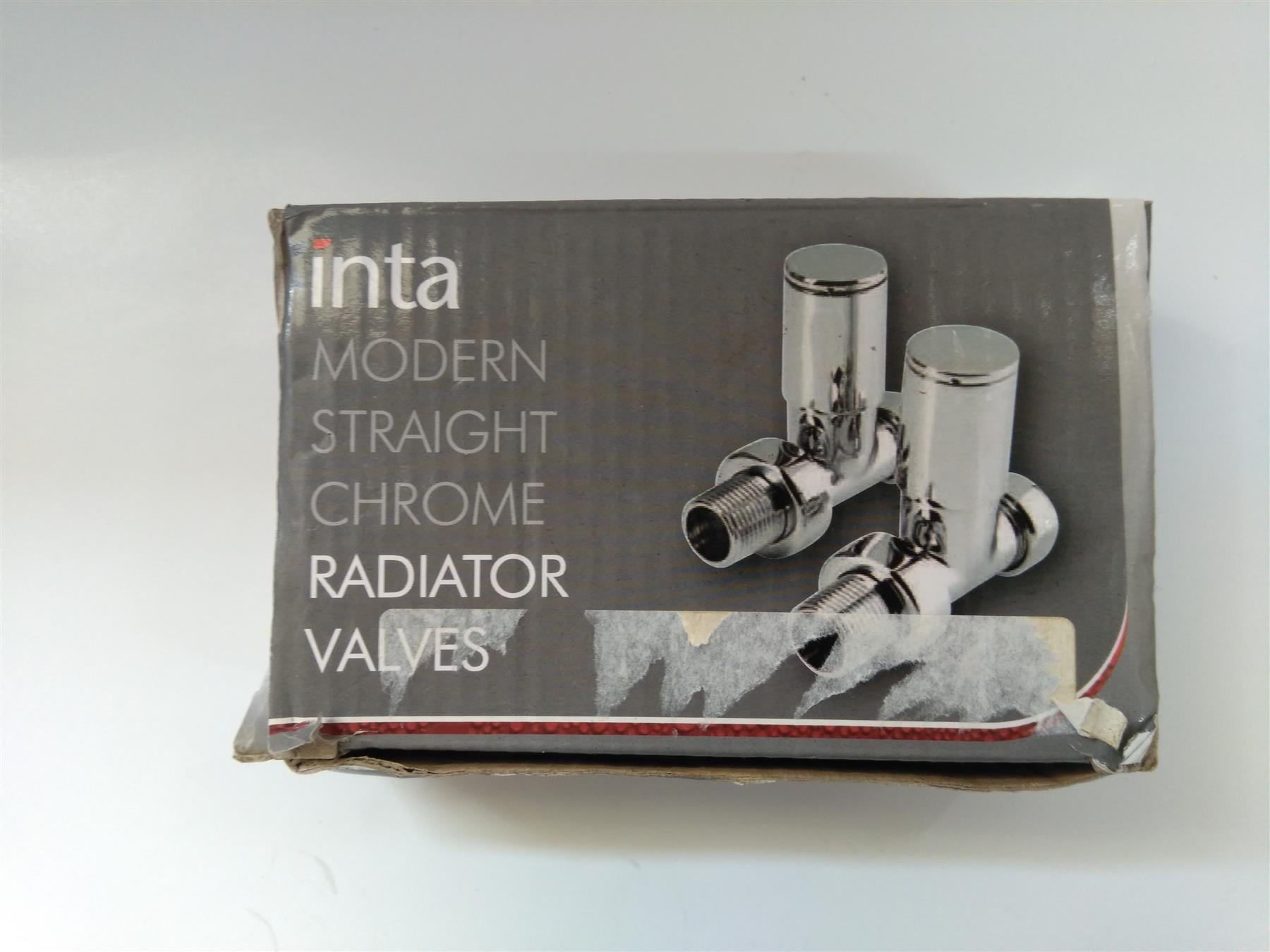 NEW INTA MODERN STRAIGHT CHROME RADIATOR VALVES