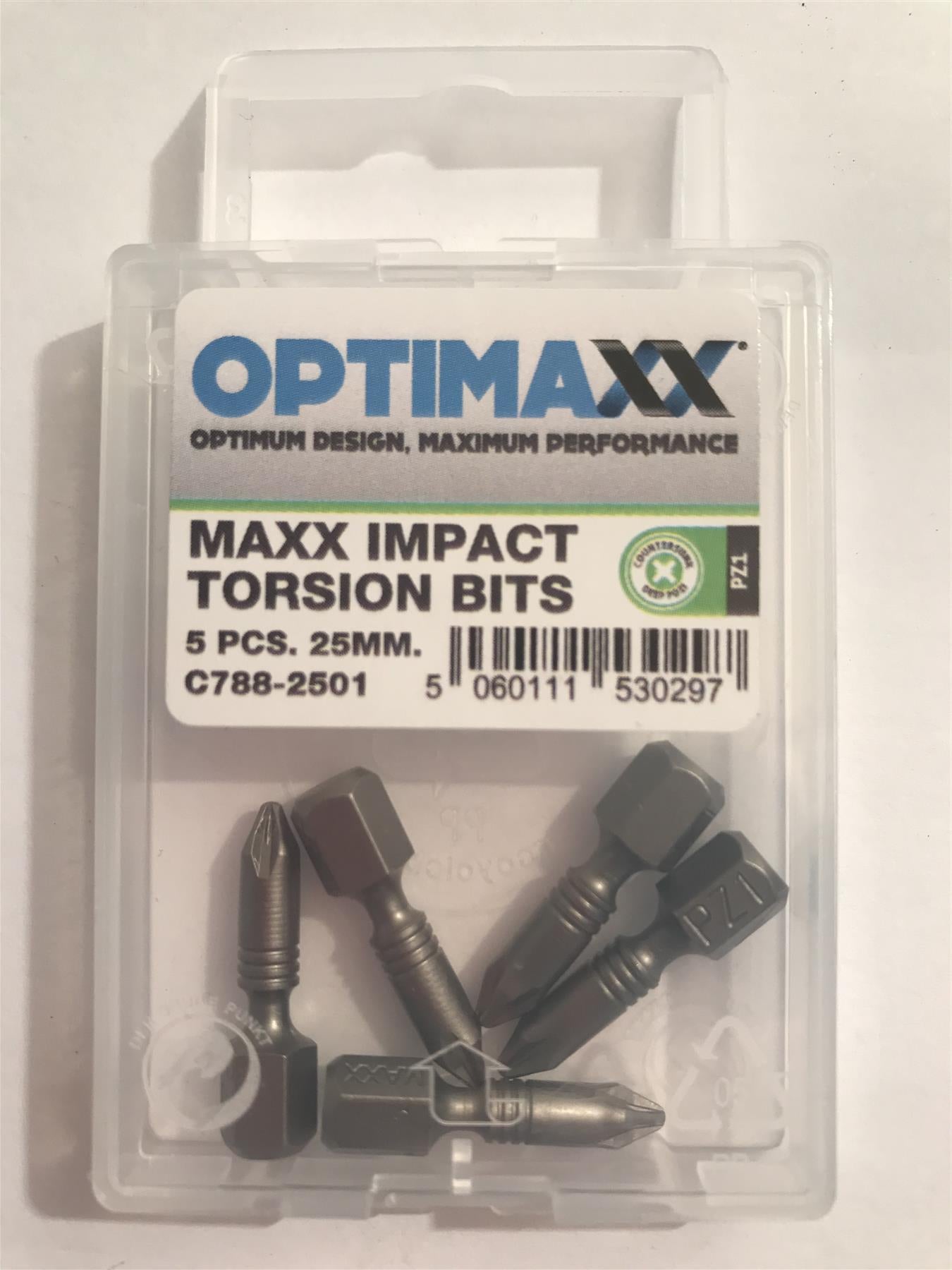 Optimaxx Impact Torsion Bits PZ1 25mm 5pc C788-2501
