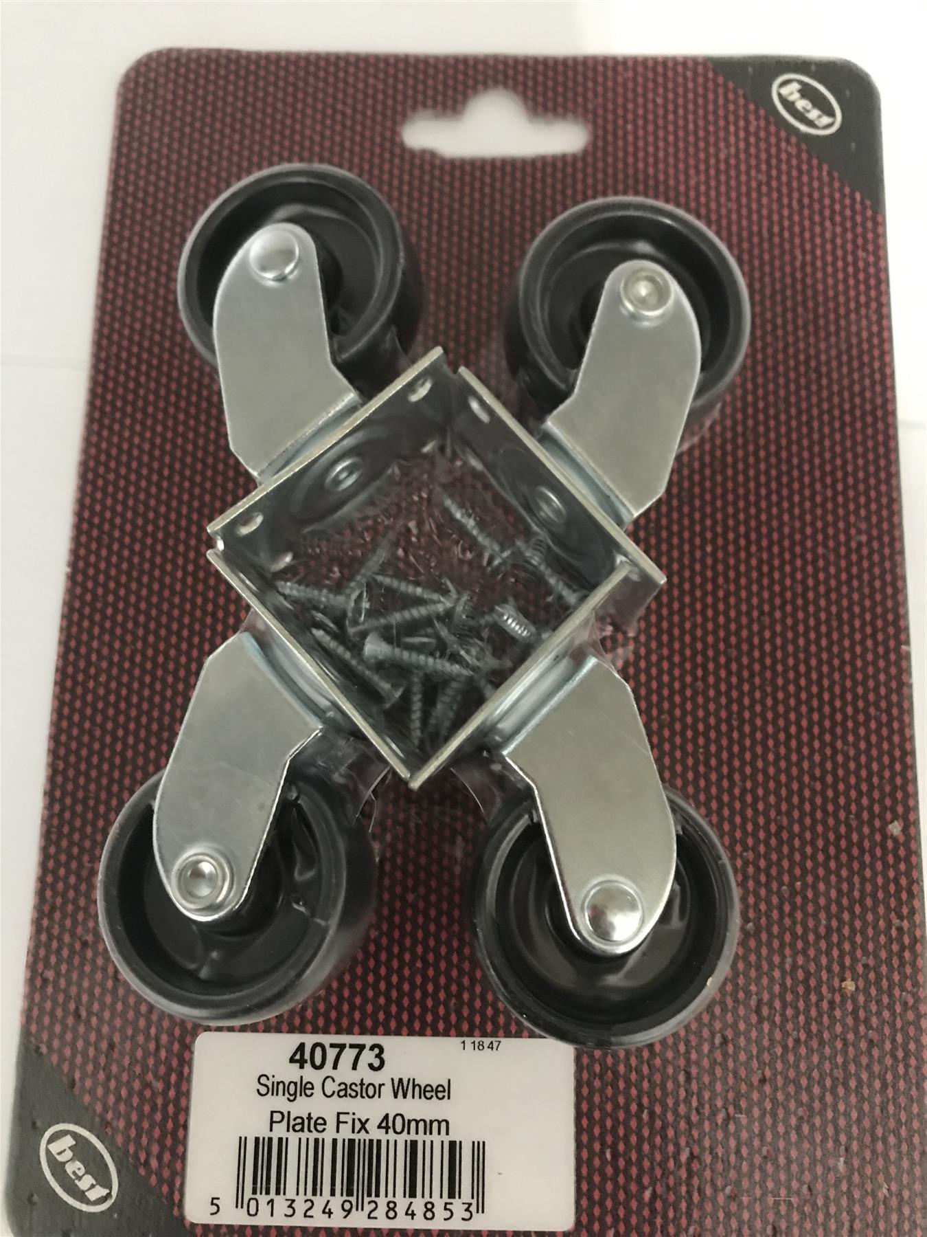 Fixed Plate Castor Wheel 40mm (4Pack)  40773