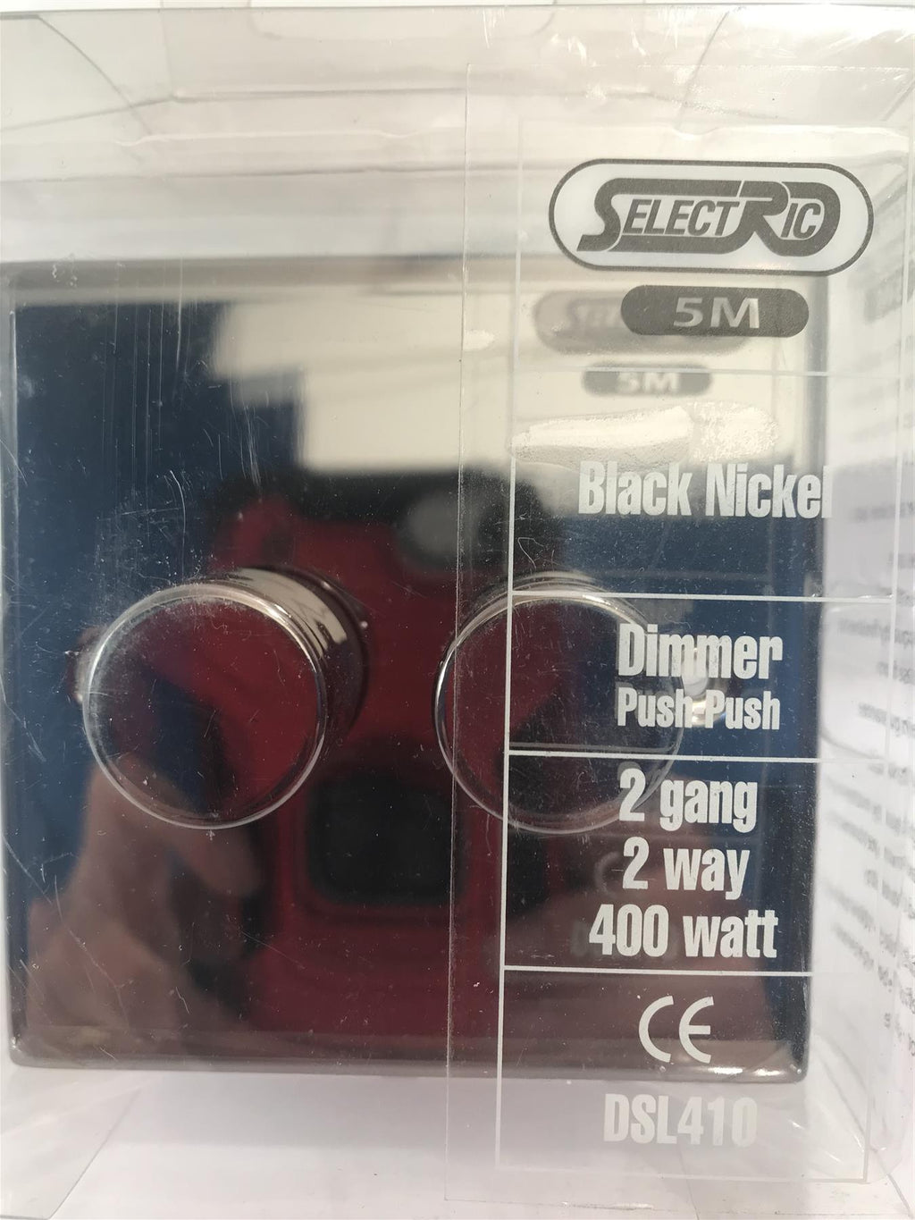 Black Nickel Dimmer Push Switch 2 Gang 2 Way 400w   DSL410