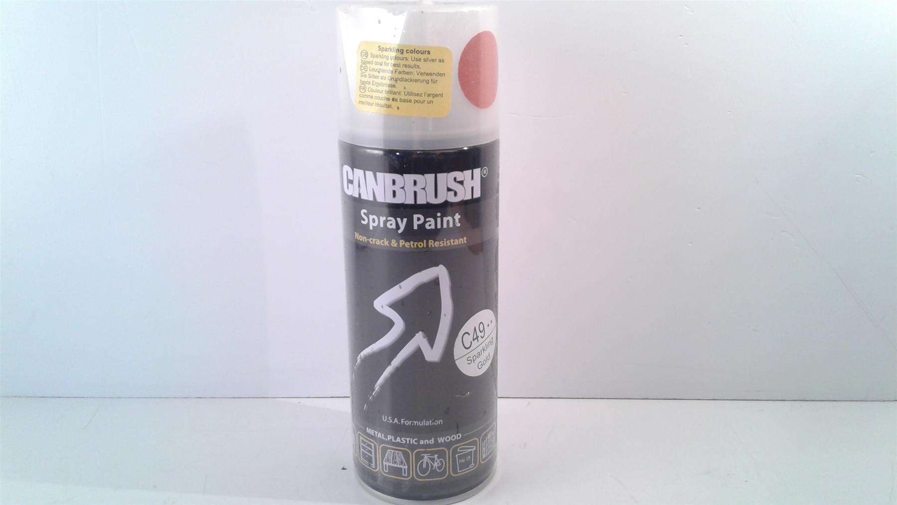 Canbrush Spray Paint C49 Sparking Gold for metal, plastic and wood