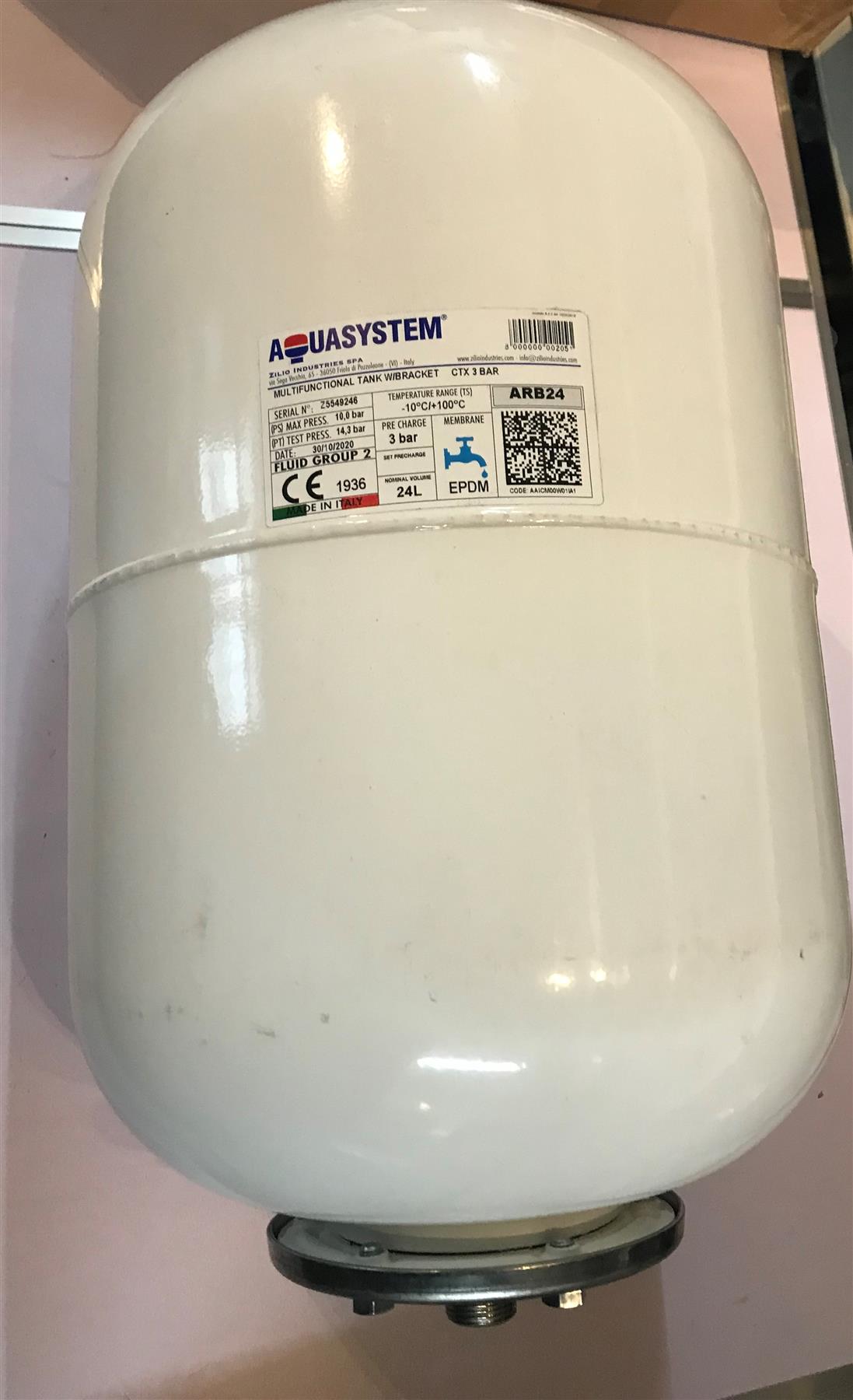 24 Litre Aquasystem ARB24 Expansion Vessel Potable 3 Bar - Intergrated Bracket