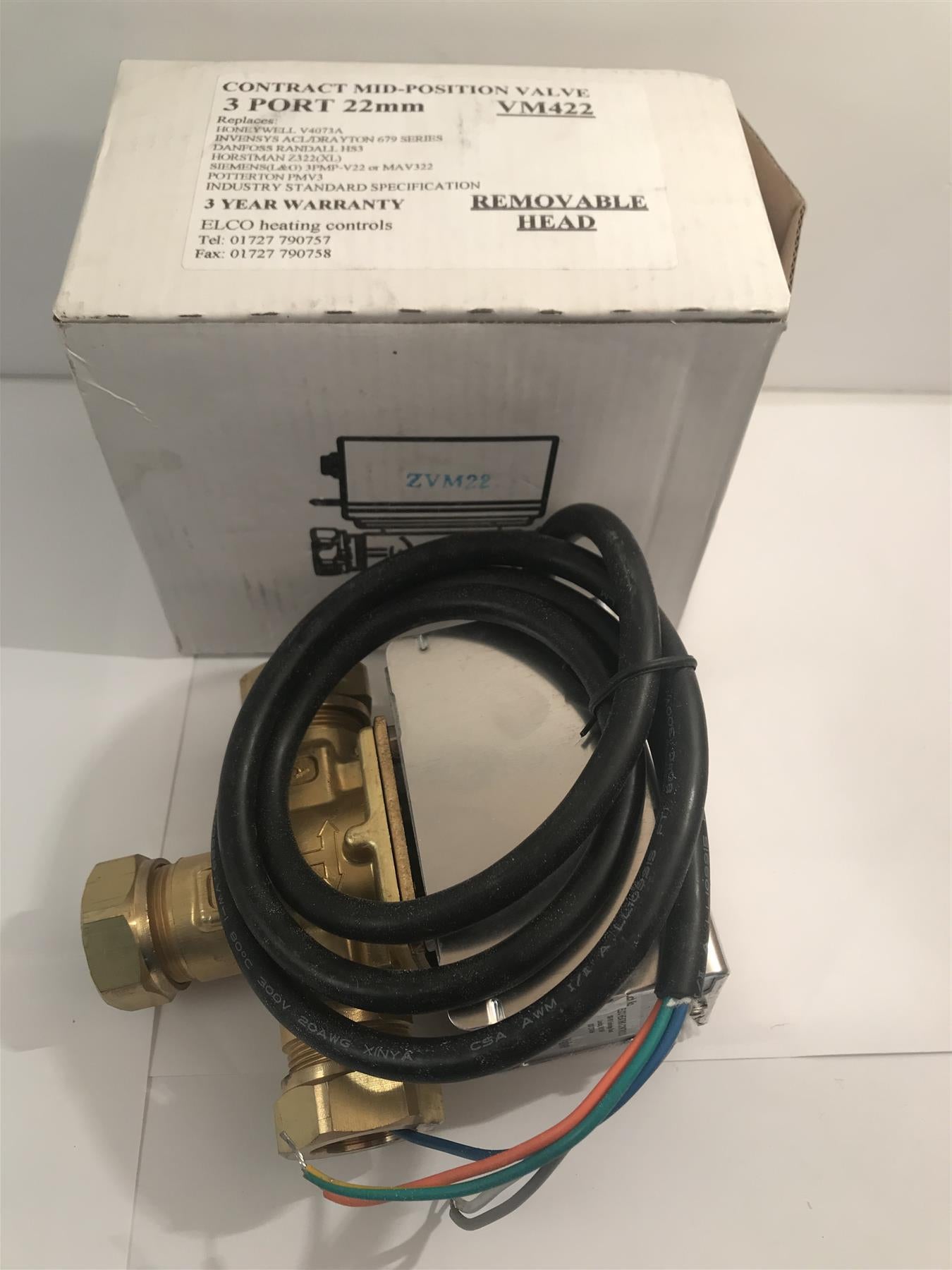 22mm Contract Mid-Position Valve 3 Port  VAL322MP/VM422