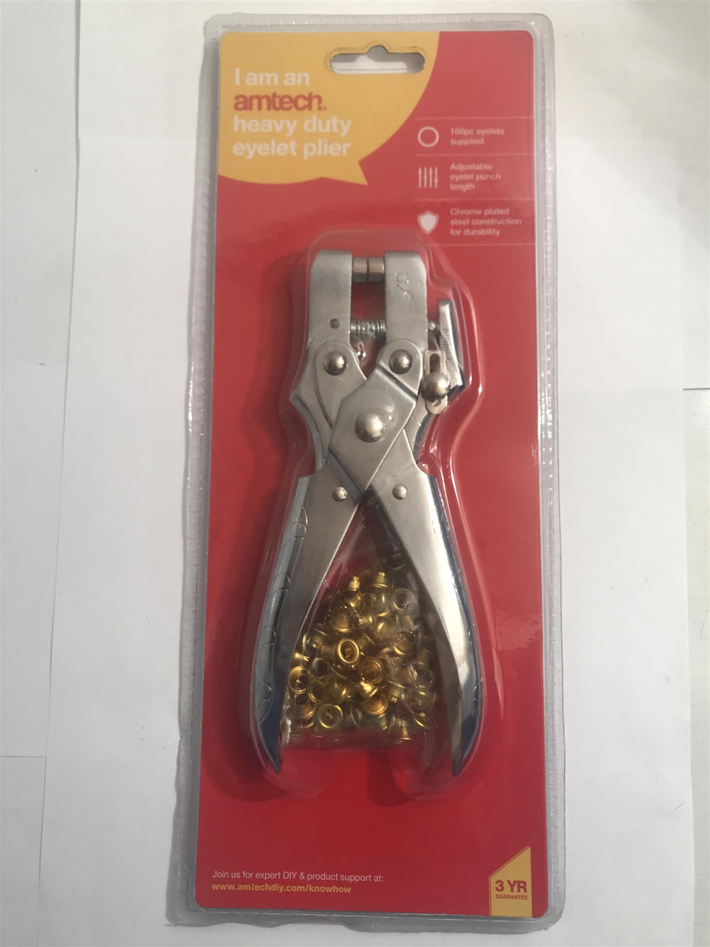 Amtech Heavy Duty Eyelet Plier with 100 Eyelets  B2550