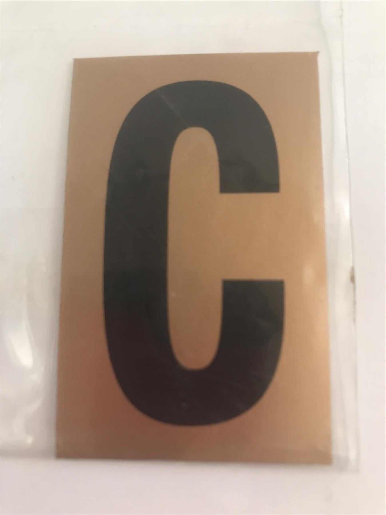 Gold/Black Letter C Self Adhesive 1" x 2"
