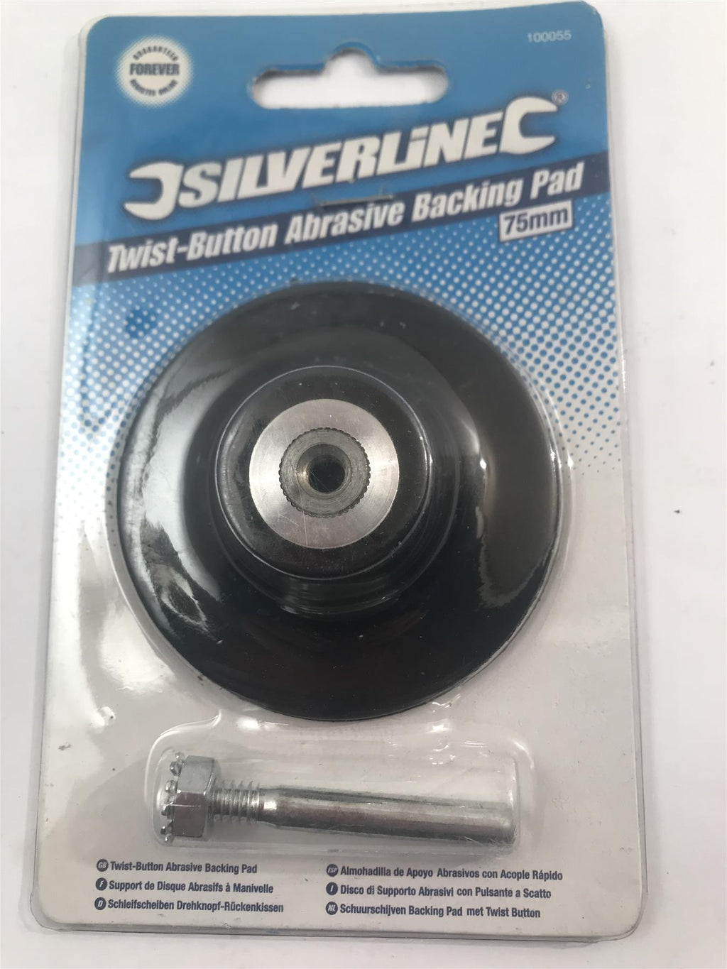 Silverline Twist-Button Abrasive Backing Pad 75mm  100055