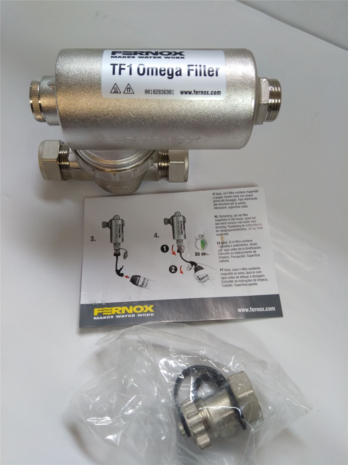 New Fernox TF1 Omega Filter No Valves - 22mm