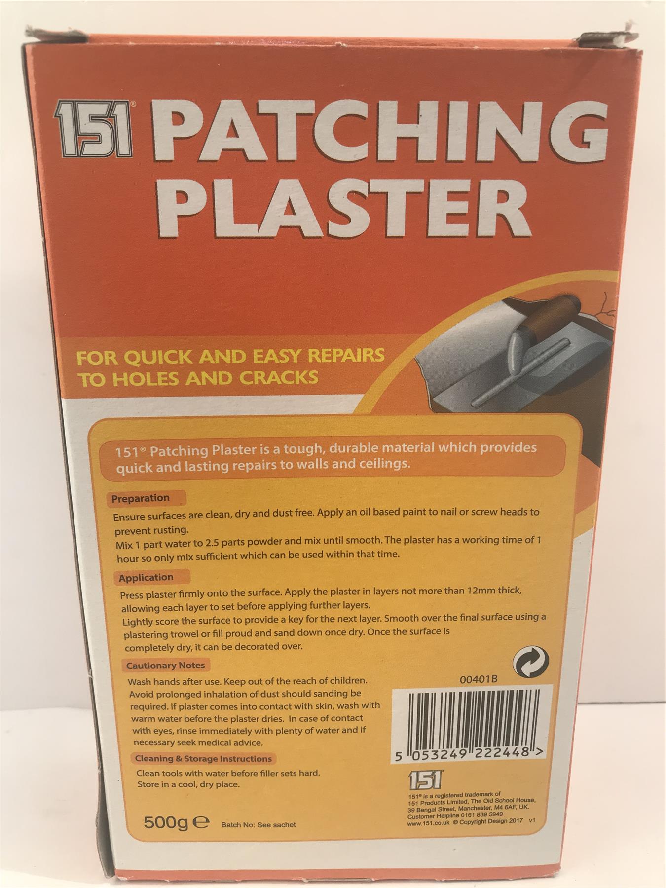 151 Patching Plaster - Instant Mix - Quick Setting 500g  00401B