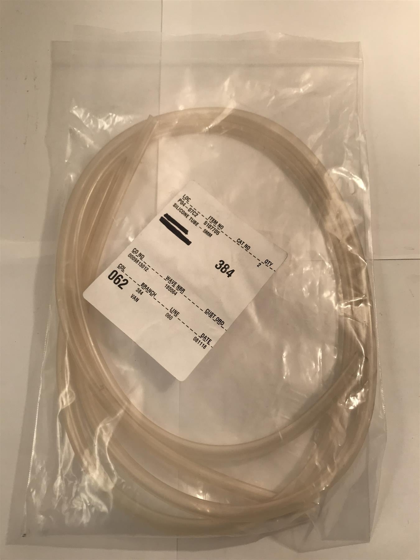 1m x 5mm Clear Silicone Tube x 2