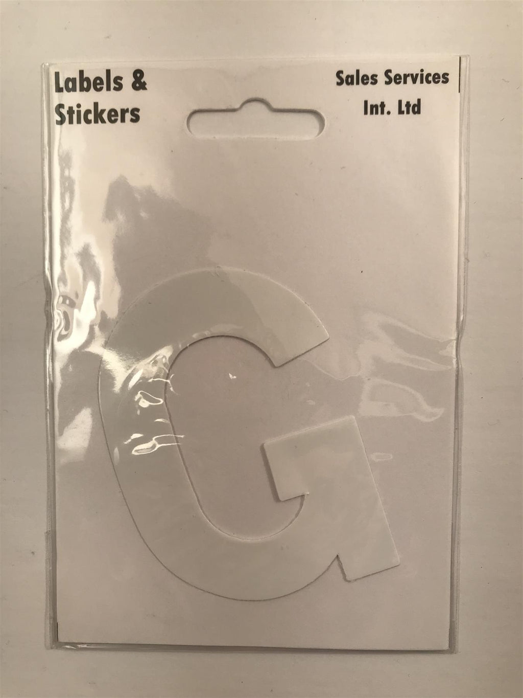White Letter G Self  Adhesive Waterproof Sticker 8 x 6cm