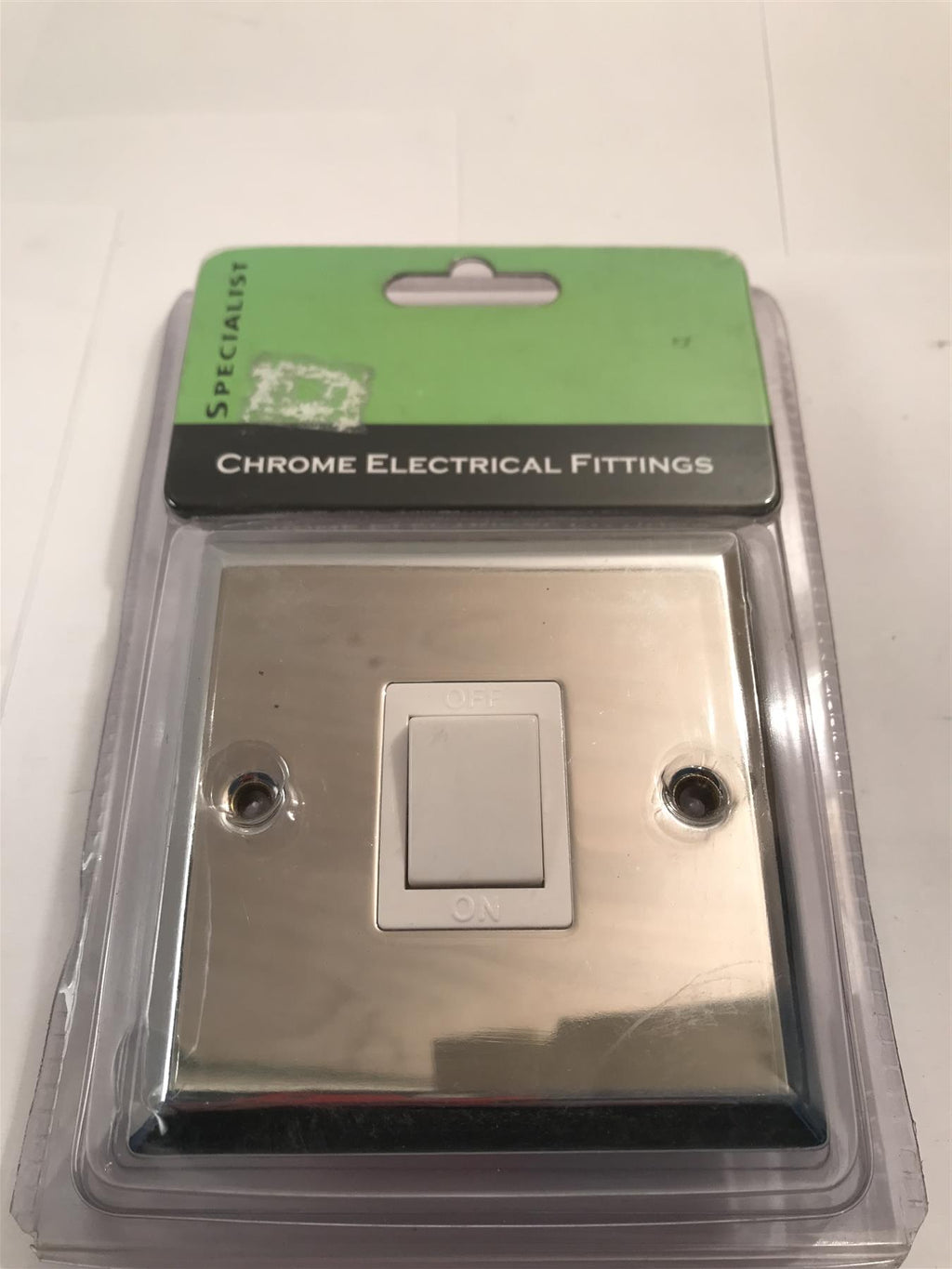 Polished Chrome 20A DP Switch White Insert SEC13W
