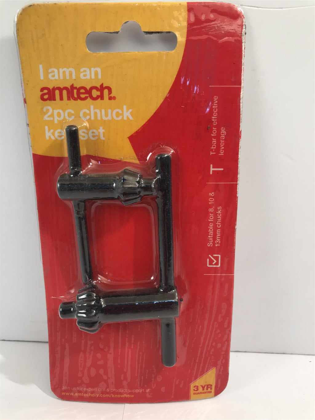 Amtech 2 Pc Chuck Key Set Drill Bits suitable for 8, 10 and 13mm Chucks