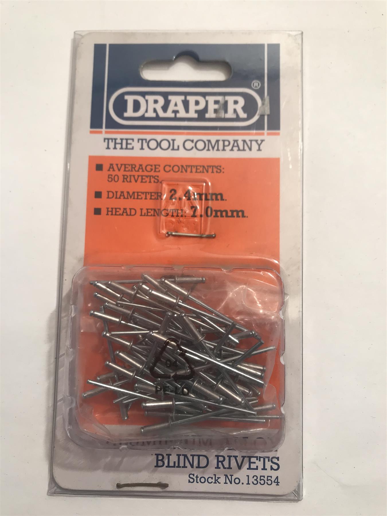 Draper Blind Rivets 2.4 x 7.0mm (Pk 50) 13554