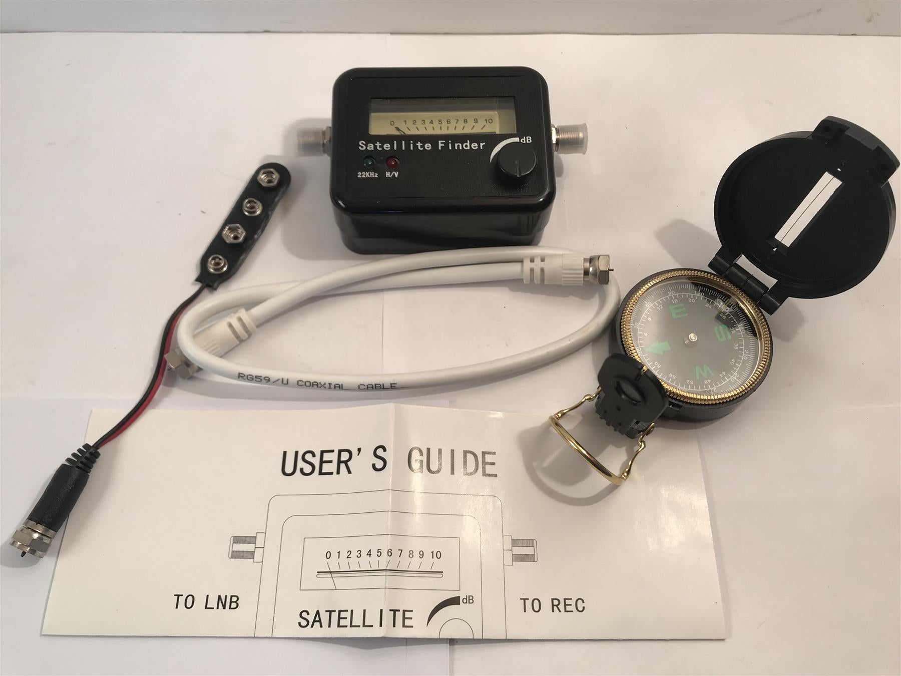 Satellite Finder Satfinder Dish Alignment Meter Full Kit