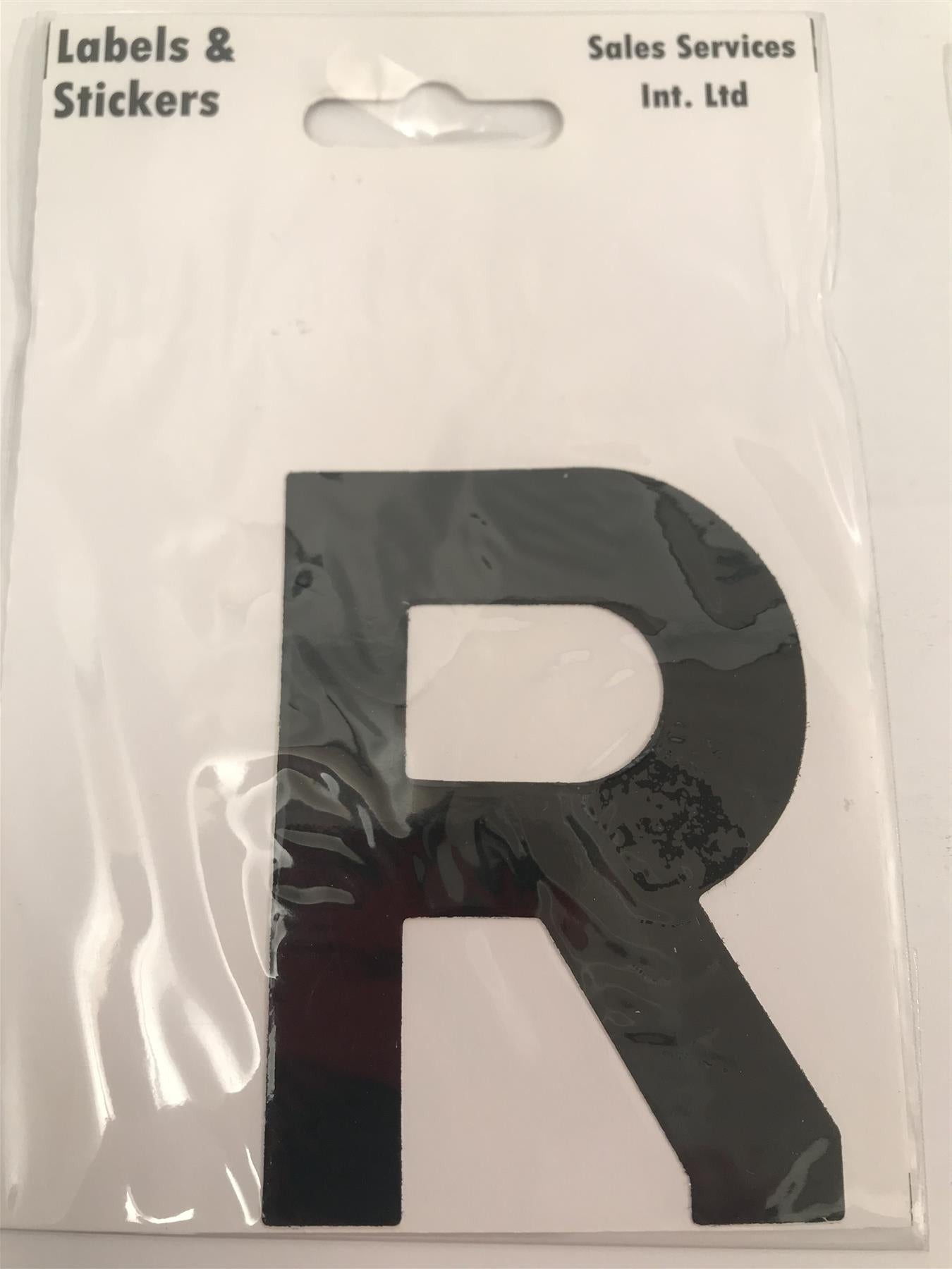 Black Letter R Self Adhesive Waterproof Sticker 8 x 6cm